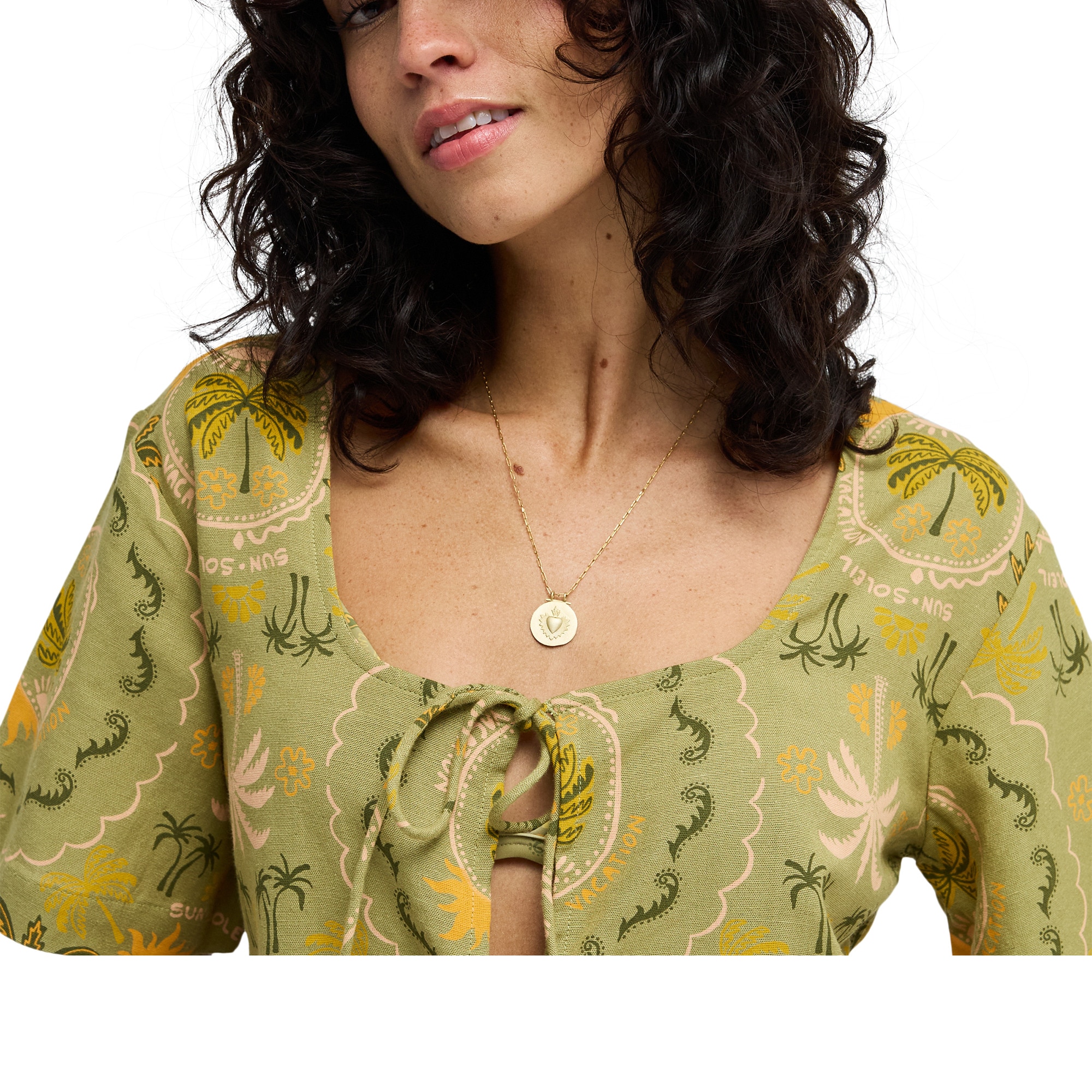 Imagen 5 de Camisa de mujer Totally Tropic Billabong - Verde Verde