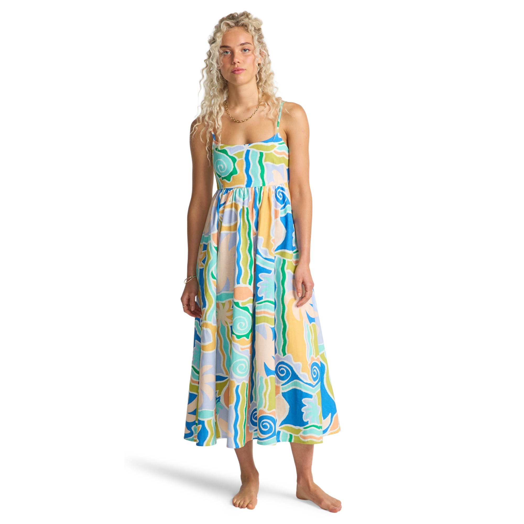Vestido de mujer Island Life Midi Billabong - Azul Azul-3