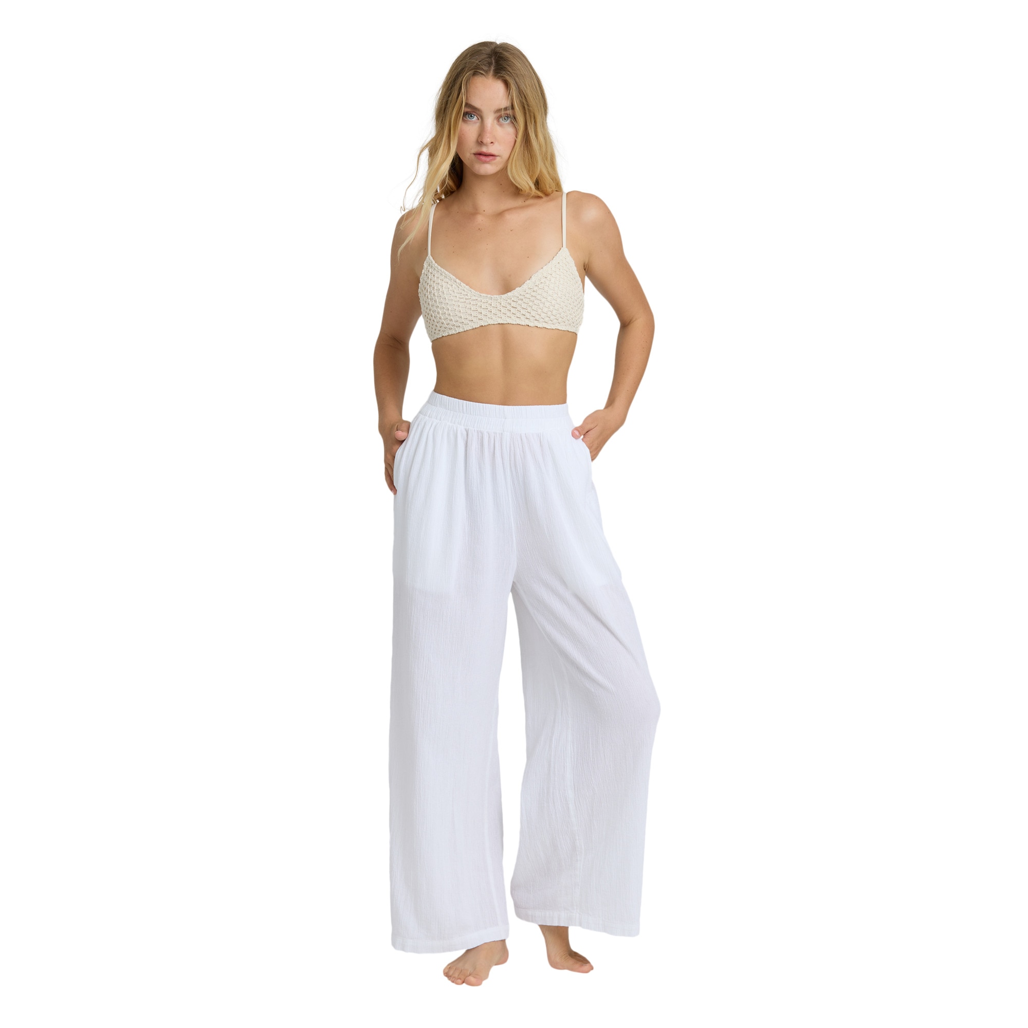 Pantalón de mujer Follow Me Billabong - Blanco Blanco-1