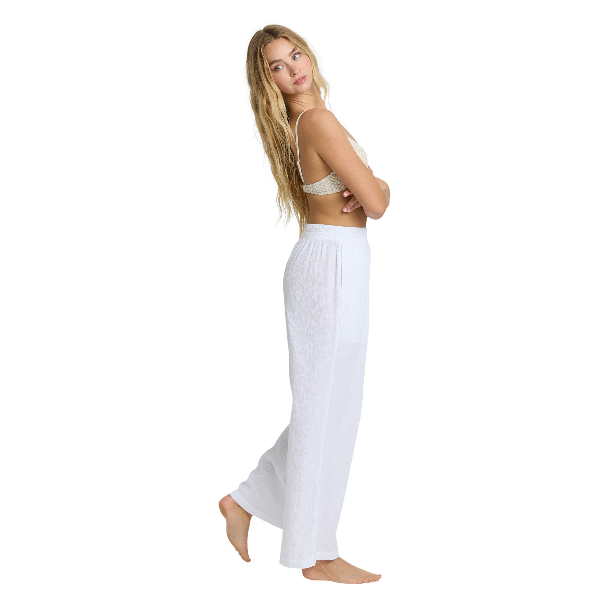 Pantalón de mujer Follow Me Billabong - Blanco Blanco-4