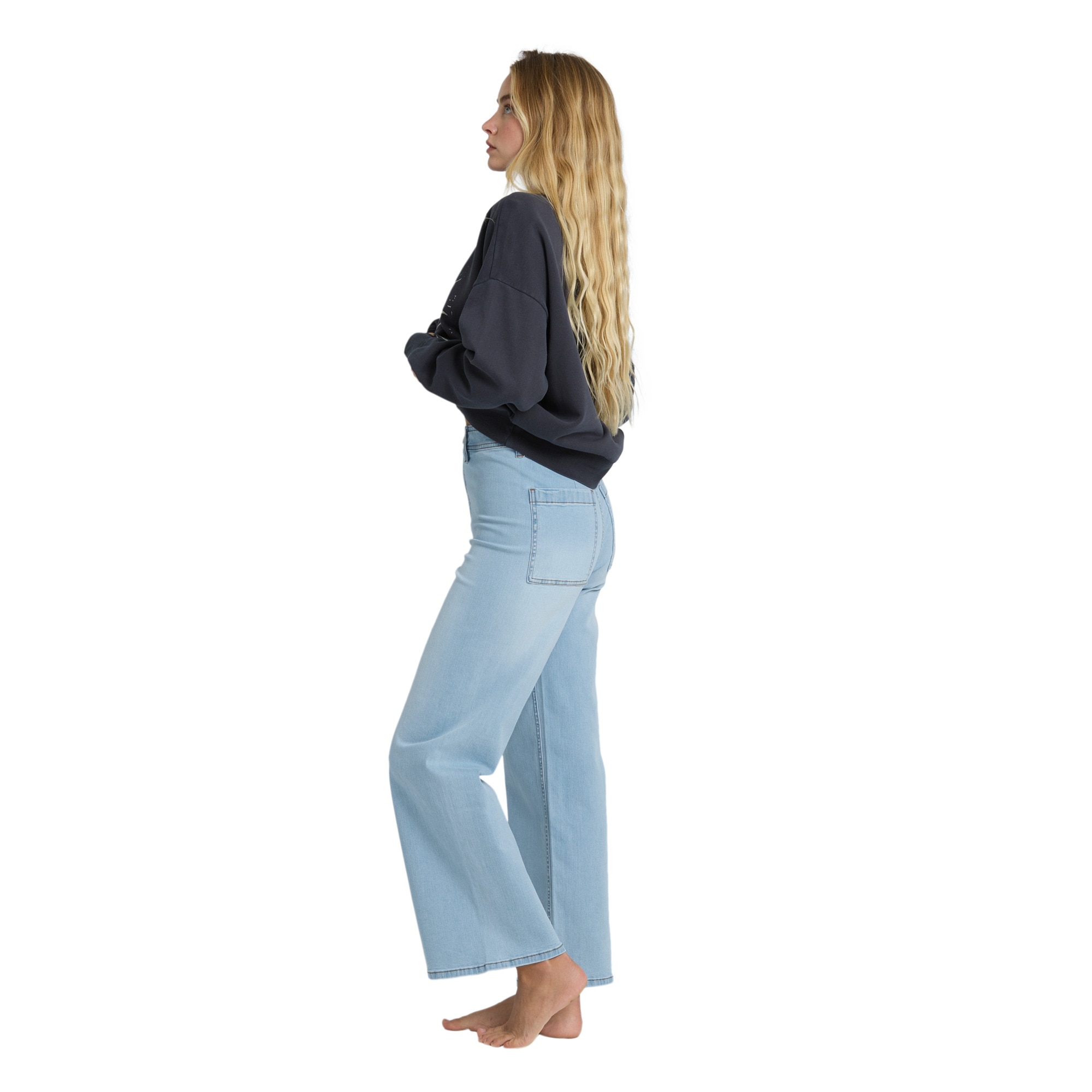 Vaquero de corte ancho de mujer Free Fall Indigo Billabong - Azul Azul-4