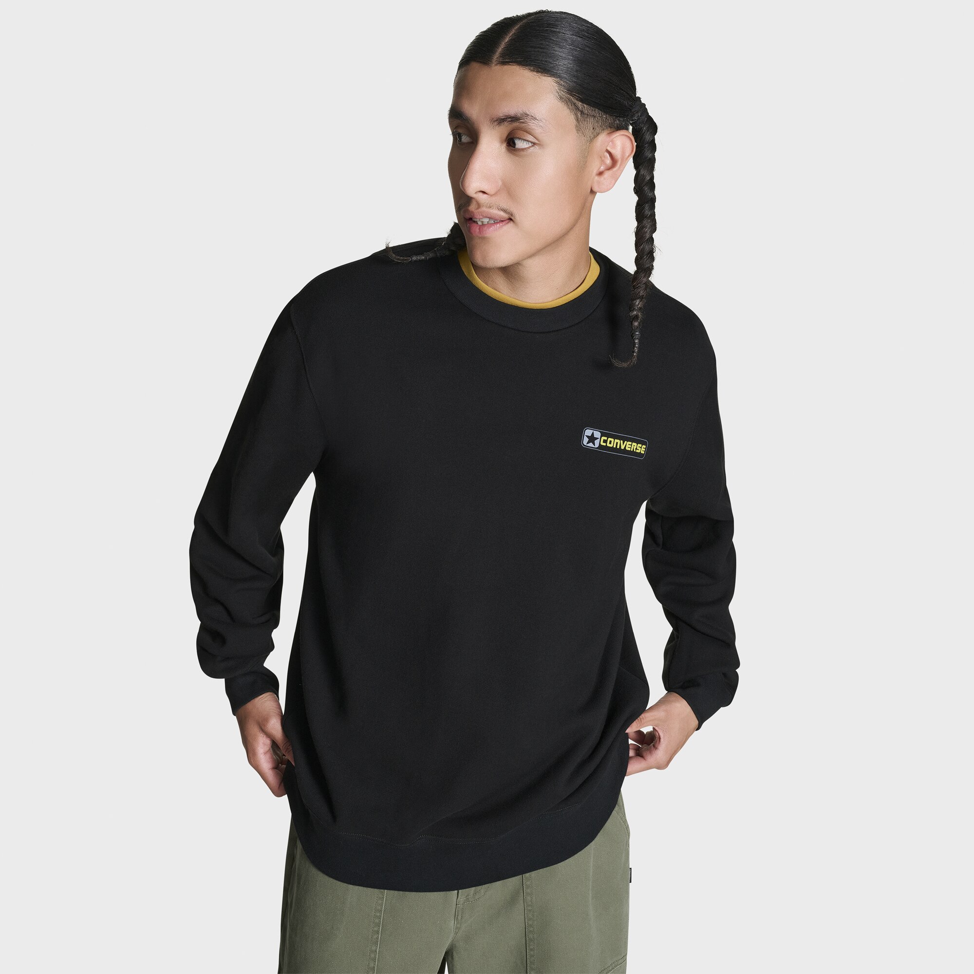 Sudadera de hombre Box Star Crew Converse - Negro Negro-2