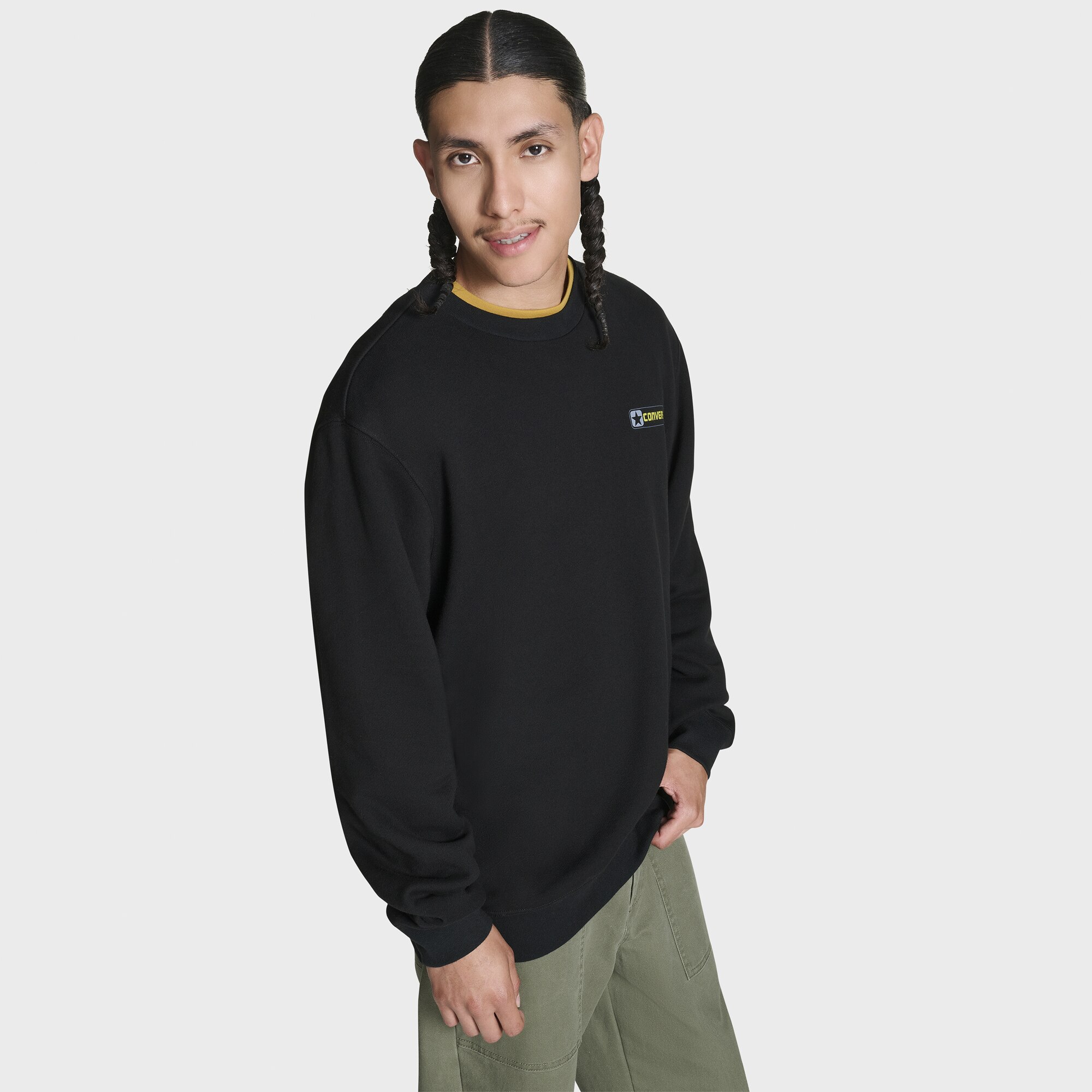 Sudadera de hombre Box Star Crew Converse - Negro Negro-3