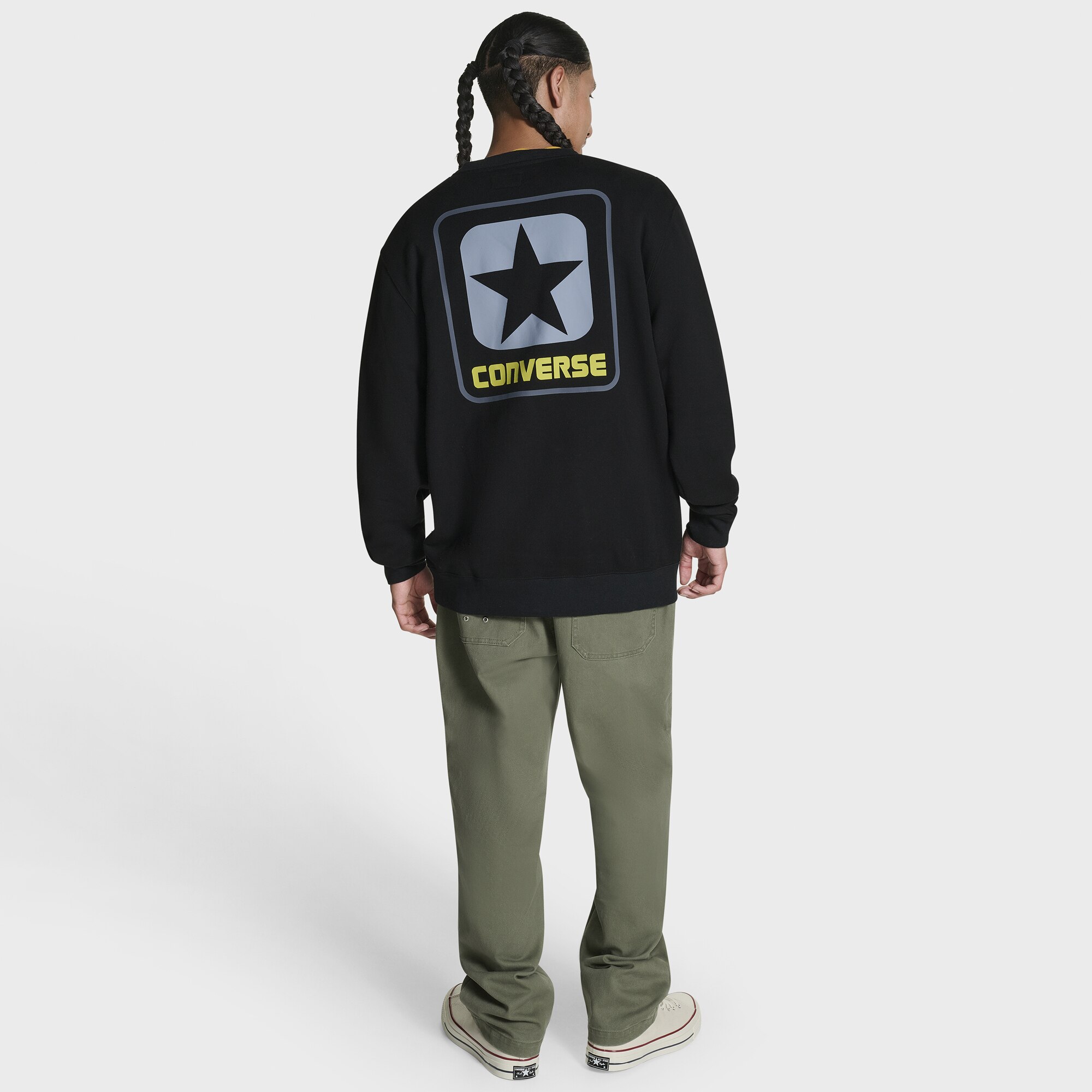 Sudadera de hombre Box Star Crew Converse - Negro Negro-4
