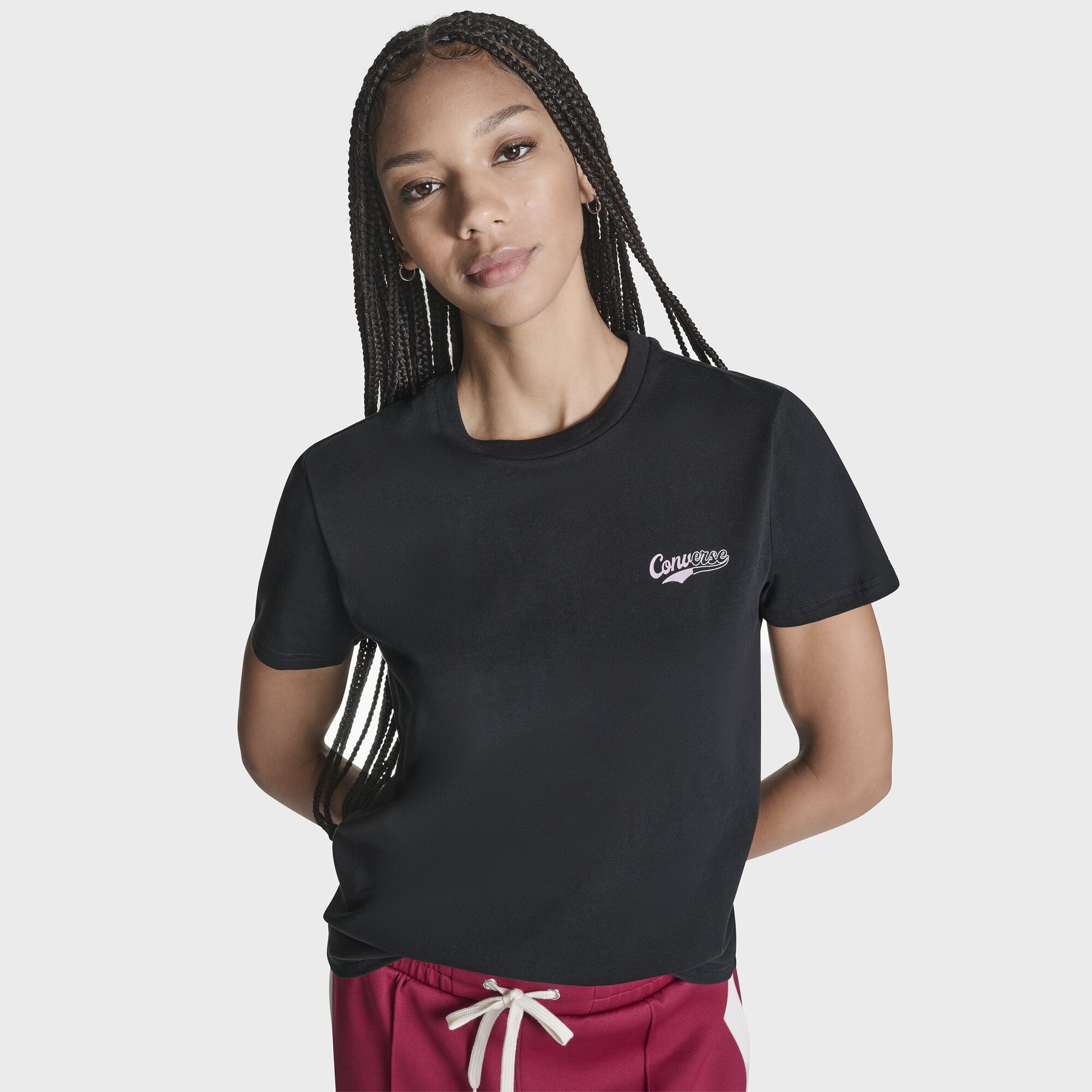 Imagen 0 de Camiseta de mujer Winged Low Converse Negro
