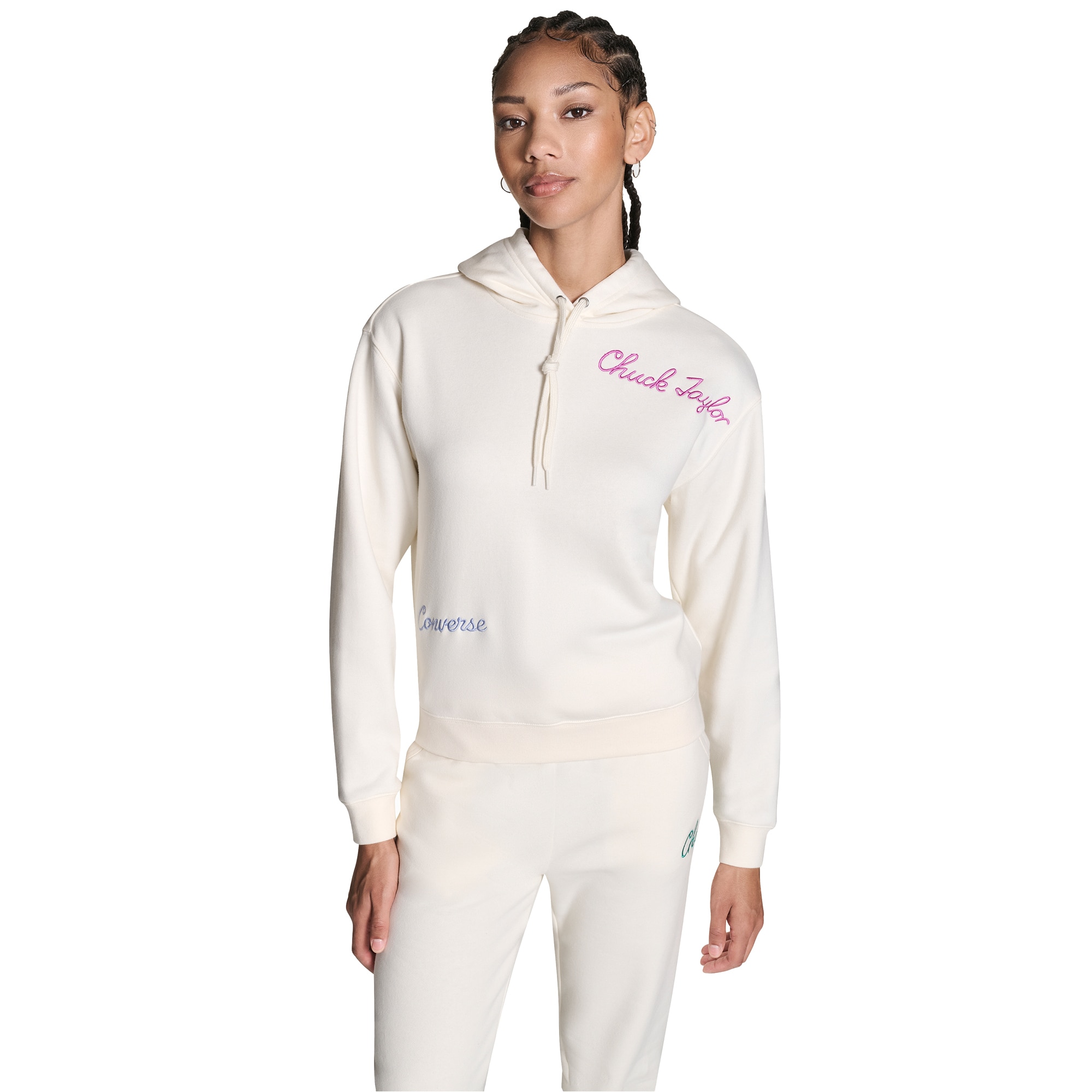 Imagen 0 de Sudadera de mujer Chuck Patch Hoodie Aop Converse Blanco roto
