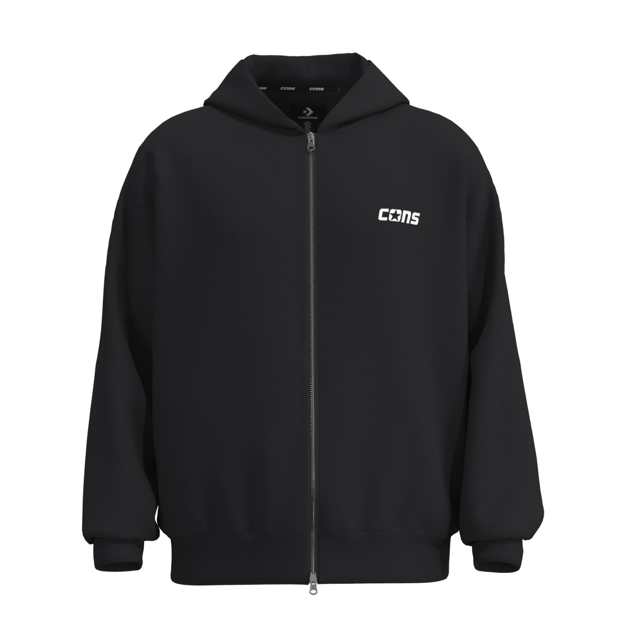 Imagen 0 de Sudadera de hombre Oversized Cons Fz Hoodie Converse Negro