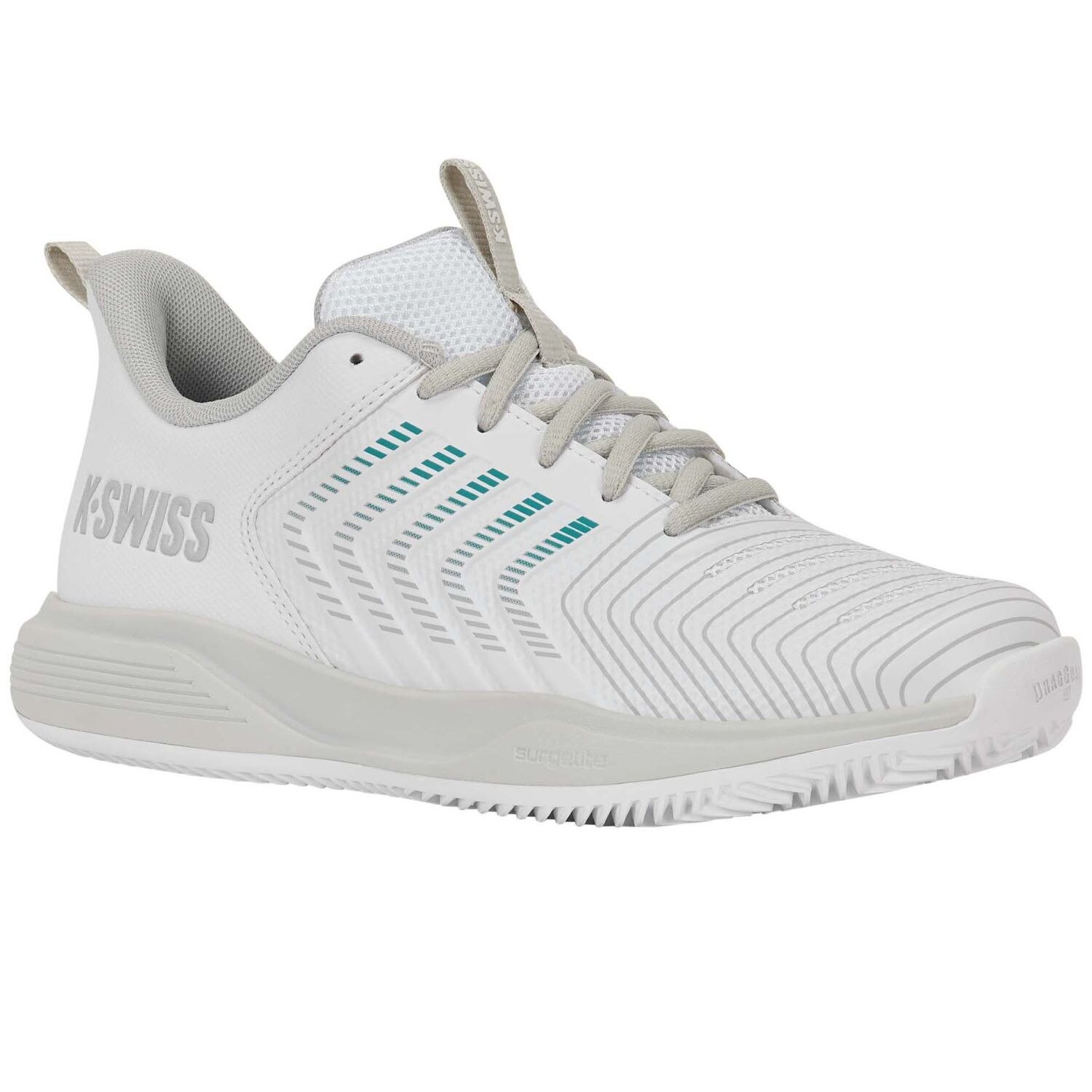 Imagen 3 de Zapatillas de tenis y pádel de mujer ULTRASHOT LIGHT CLAY K·Swiss - Blanco / Turquesa Blanco / Turquesa