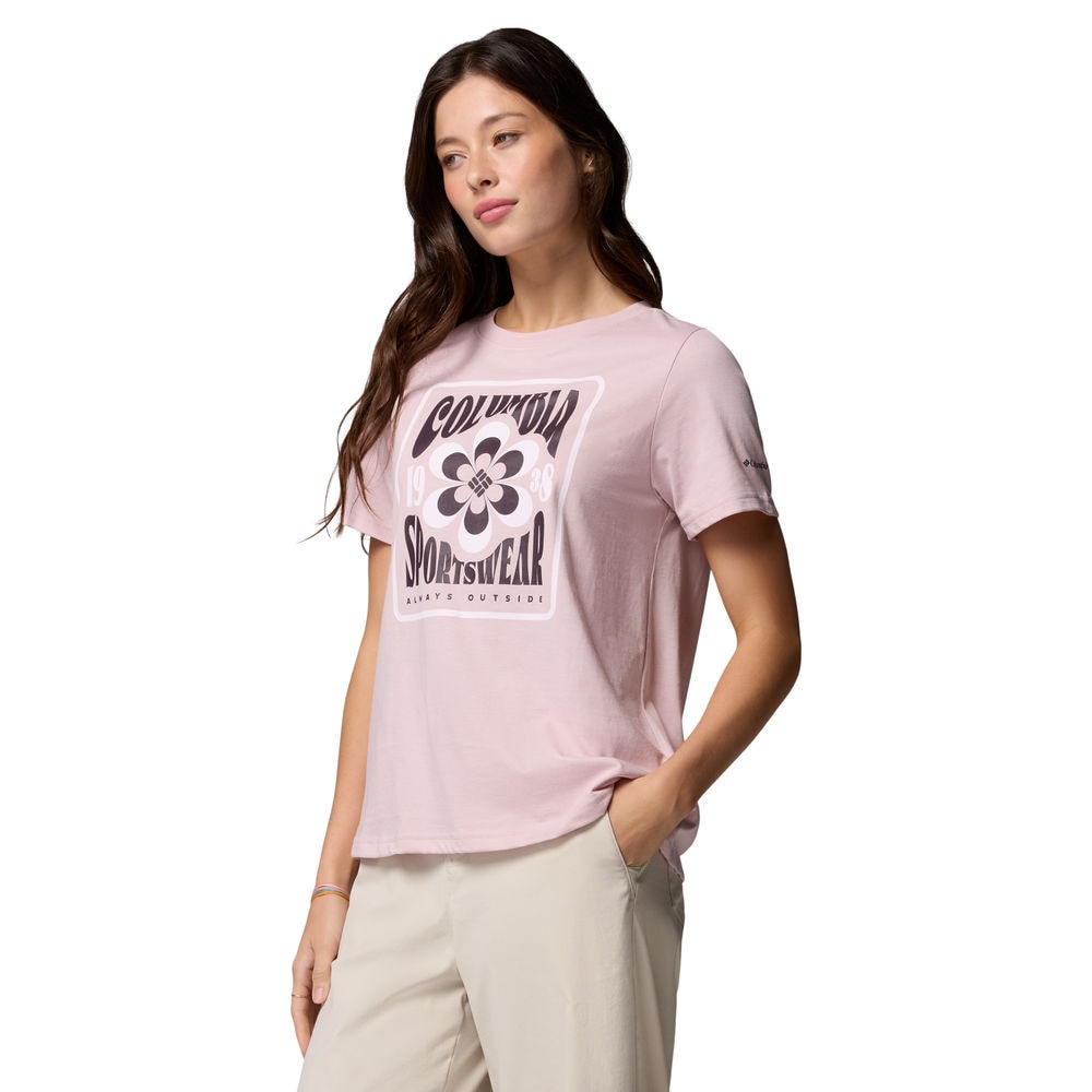 Camiseta de manga corta mujer Rolling Bend™ Seasonal Columbia - Rojo Rojo-3
