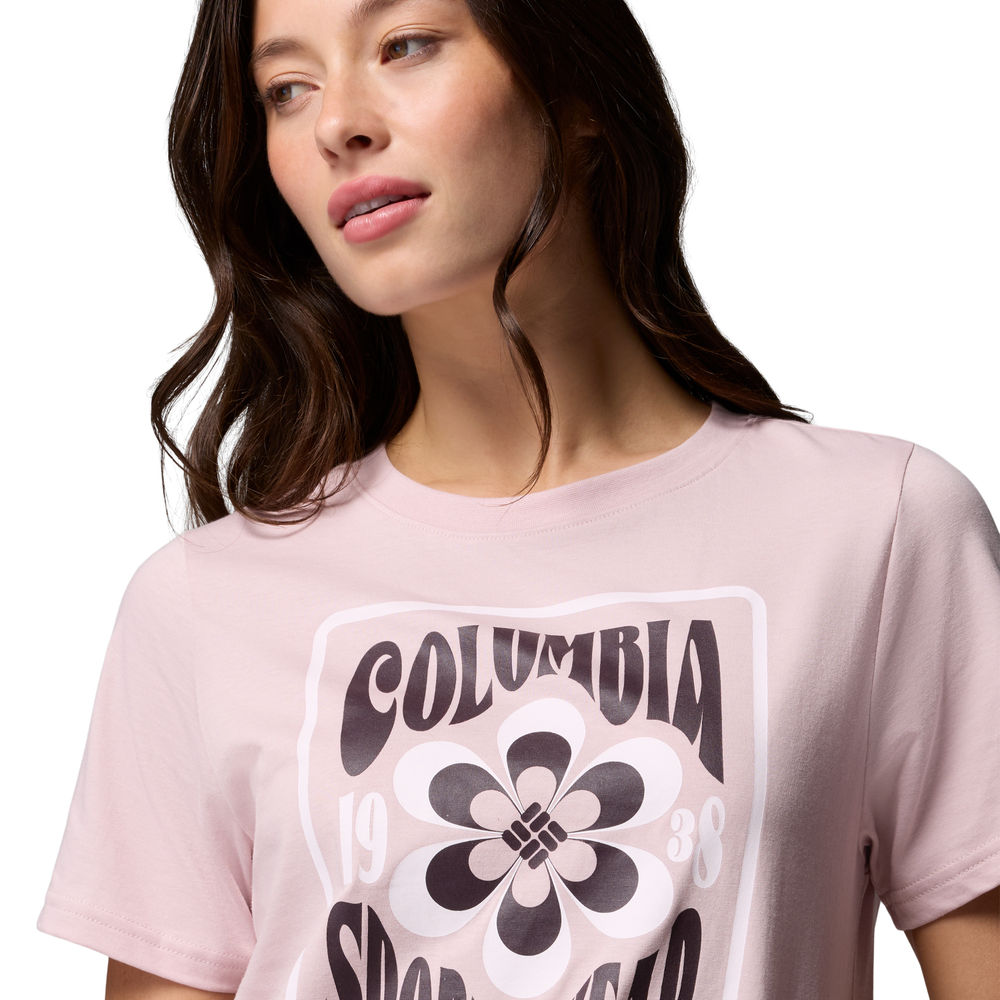 Camiseta de manga corta mujer Rolling Bend™ Seasonal Columbia - Rojo Rojo-4