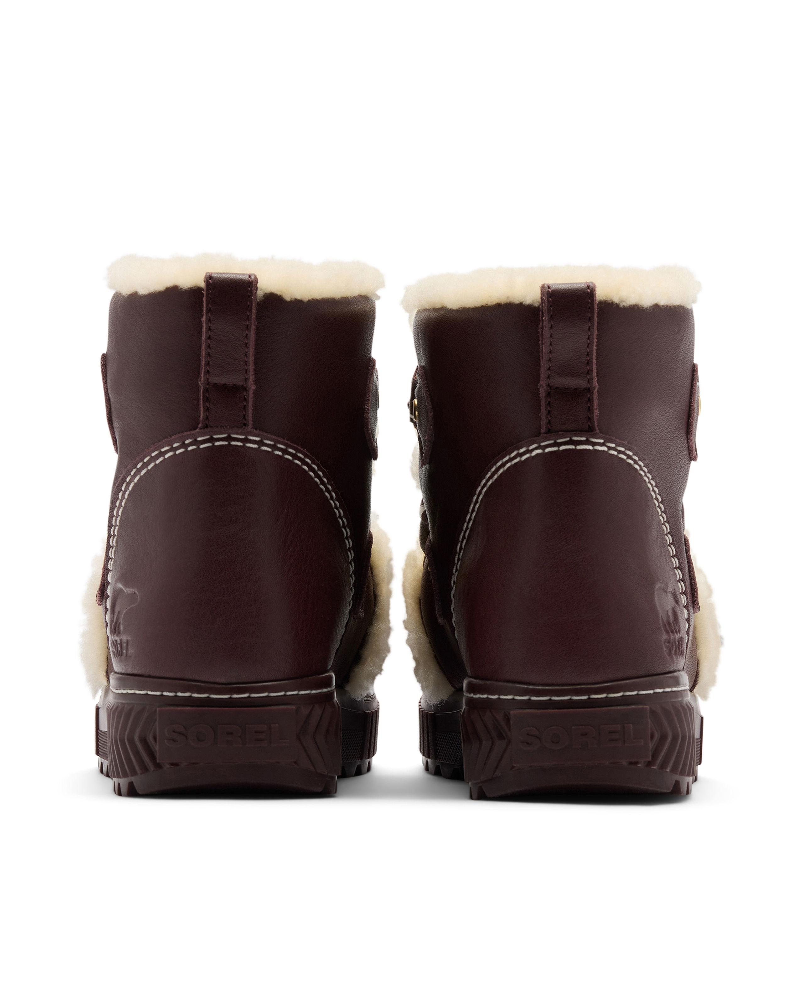 Bota con pelo de mujer piel impermeable - Sorel - Granate Granate-3