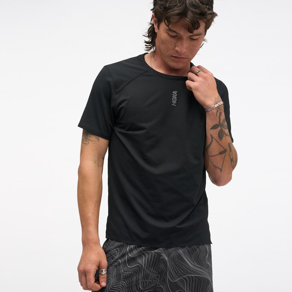 Camiseta de hombre EVERYRUN SHORT SLEEV HOKA - Negro Negro-3