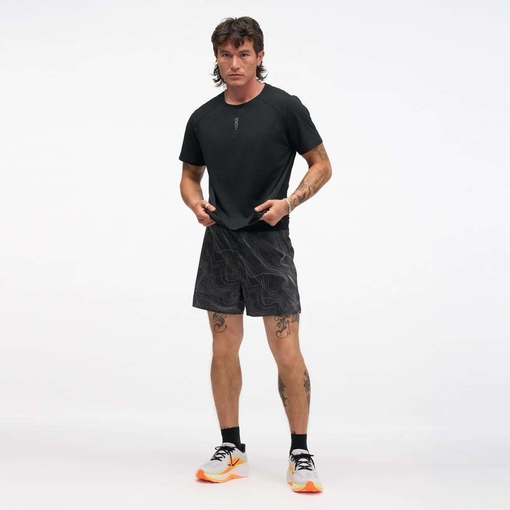 Camiseta de hombre EVERYRUN SHORT SLEEV HOKA - Negro Negro-5