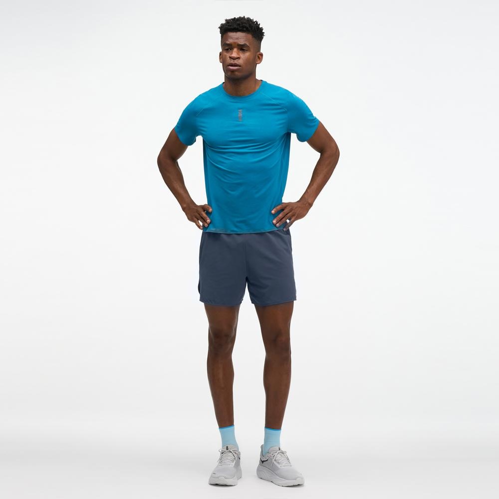 Camiseta de hombre EVERYRUN SHORT SLEEV HOKA - Azul Azul-2