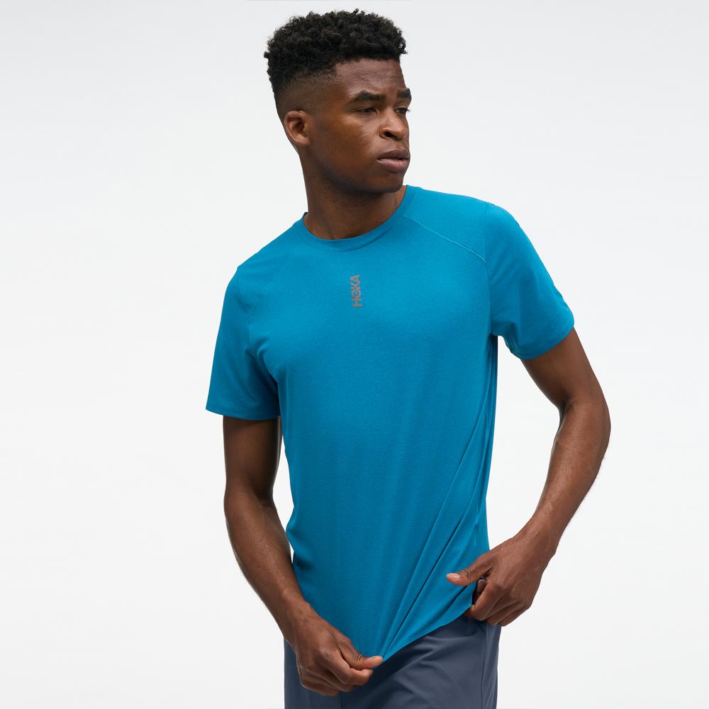 Camiseta de hombre EVERYRUN SHORT SLEEV HOKA - Azul Azul-3