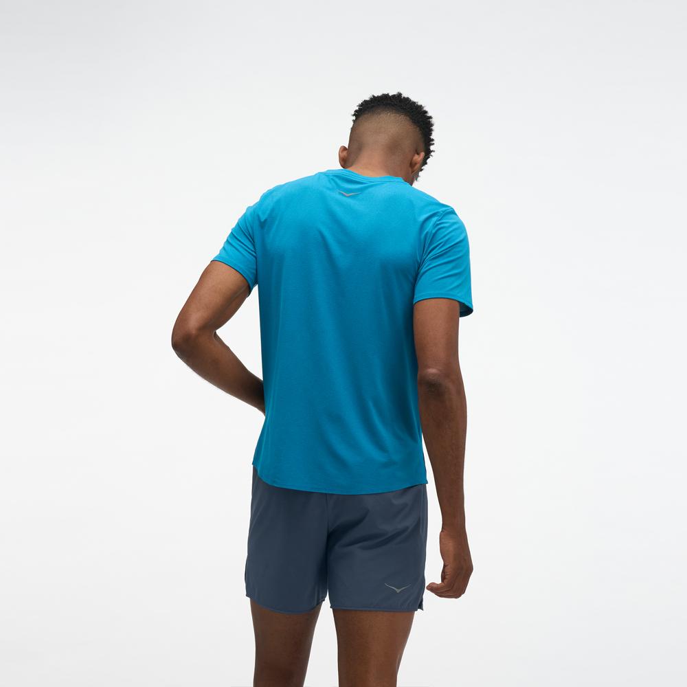 Camiseta de hombre EVERYRUN SHORT SLEEV HOKA - Azul Azul-4