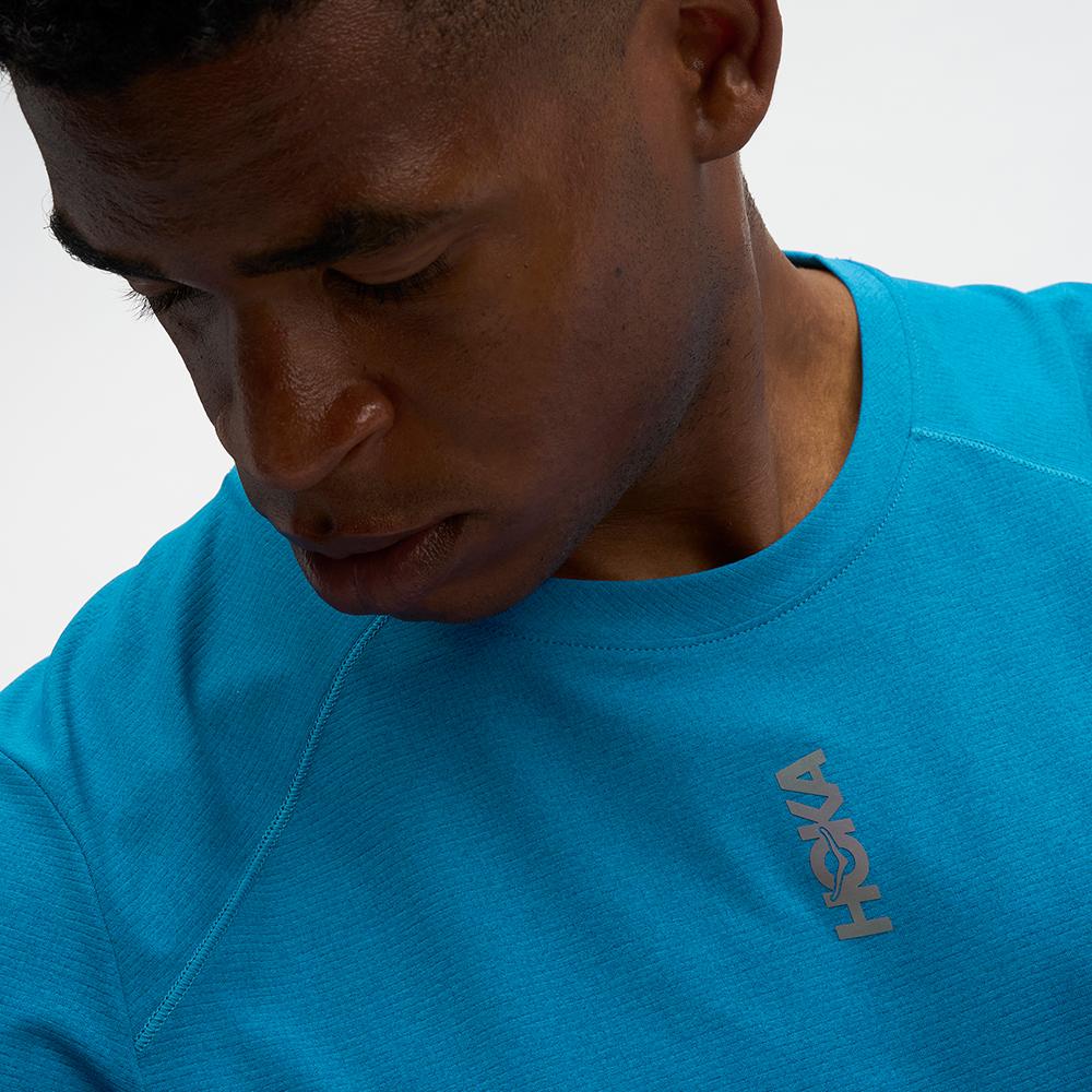 Camiseta de hombre EVERYRUN SHORT SLEEV HOKA - Azul Azul-5