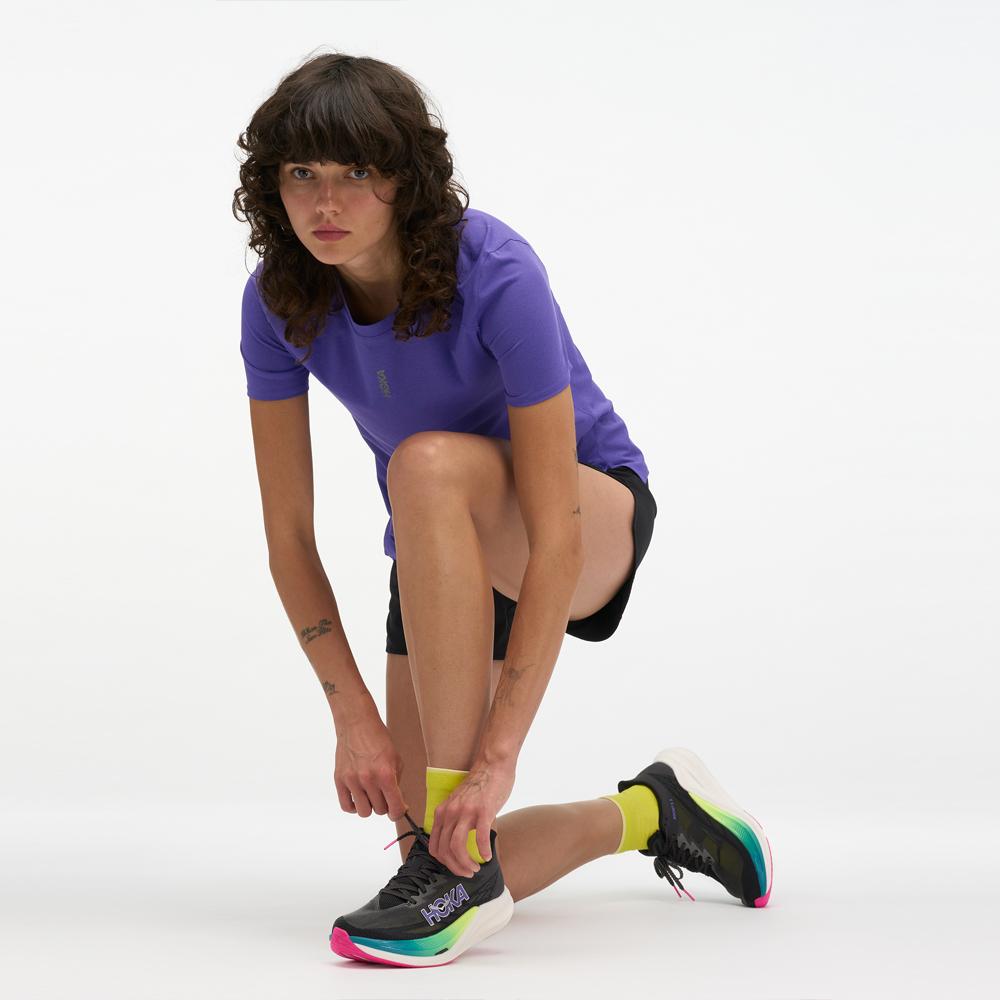 Camiseta de mujer EVERYRUN SHORT SLEEV HOKA - Morado Morado-3
