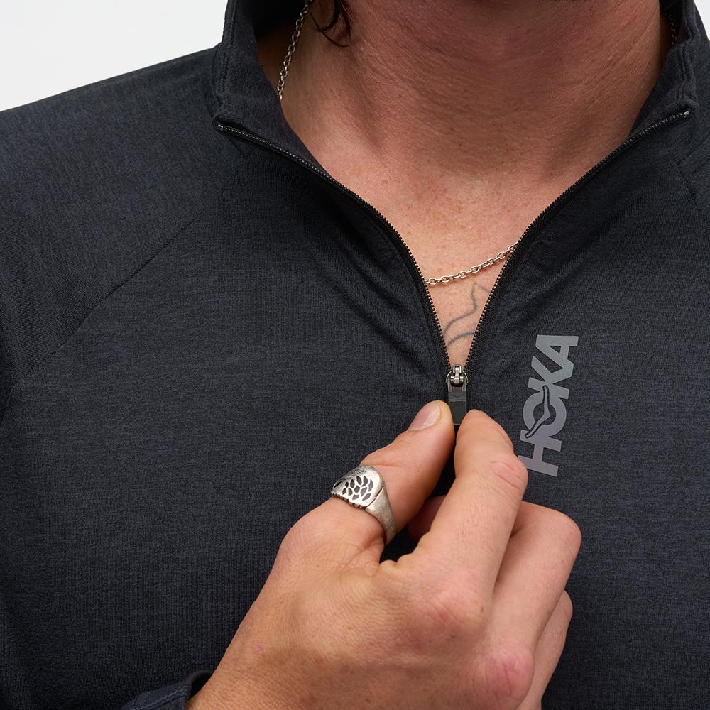 Camiseta de hombre SKYFORM HALF ZIP HOKA - Negro Negro-2