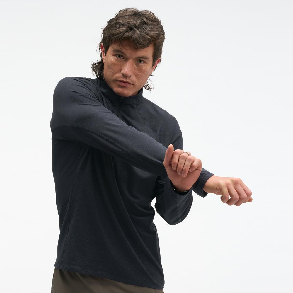 Camiseta de hombre SKYFORM HALF ZIP HOKA - Negro Negro-5