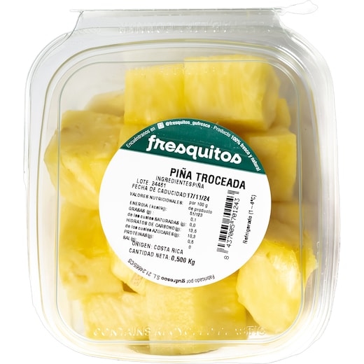 FRESQUITOS PIÑA DULCE TROCEADA TARRINA 500 GR