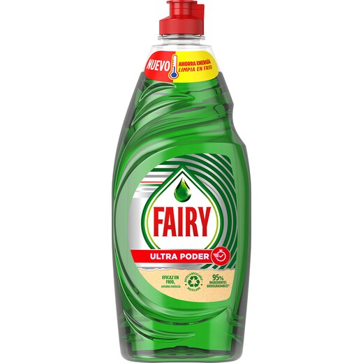FAIRY DETERGENTE LAVAVAJILLAS ULTRA PODER VERDE BOTELLA 650 ML
