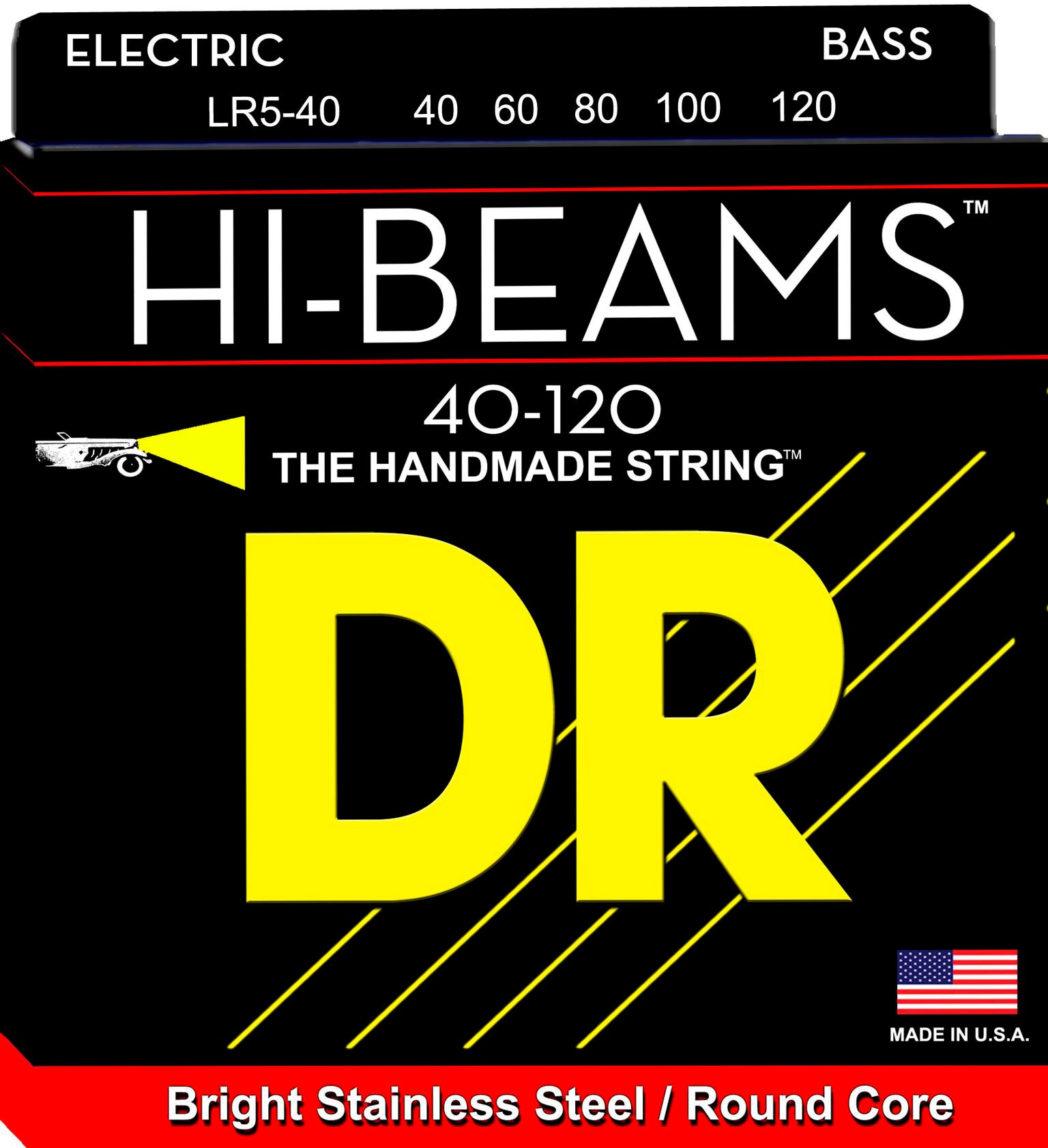 Imagen 0 de Juego de cuerdas para Bajo DR Lr5-40 Hi-Beam Negro