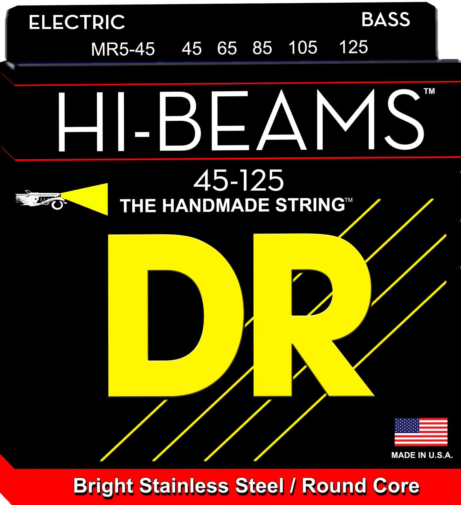 Imagen 0 de Juego de cuerdas para Bajo DR Mr5-45 Hi-Beam Negro