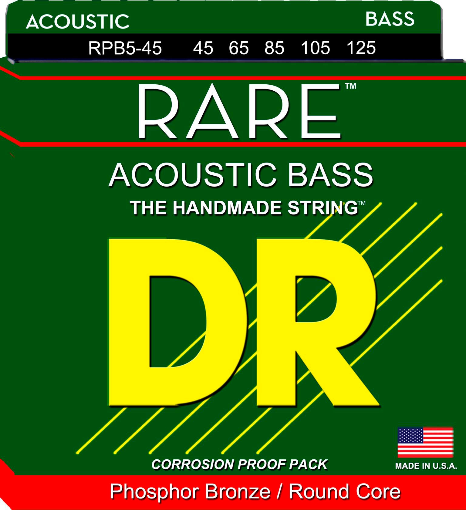 Imagen 1 de Juego de cuerdas para Bajo DR Rpb5-45 Rare Verde