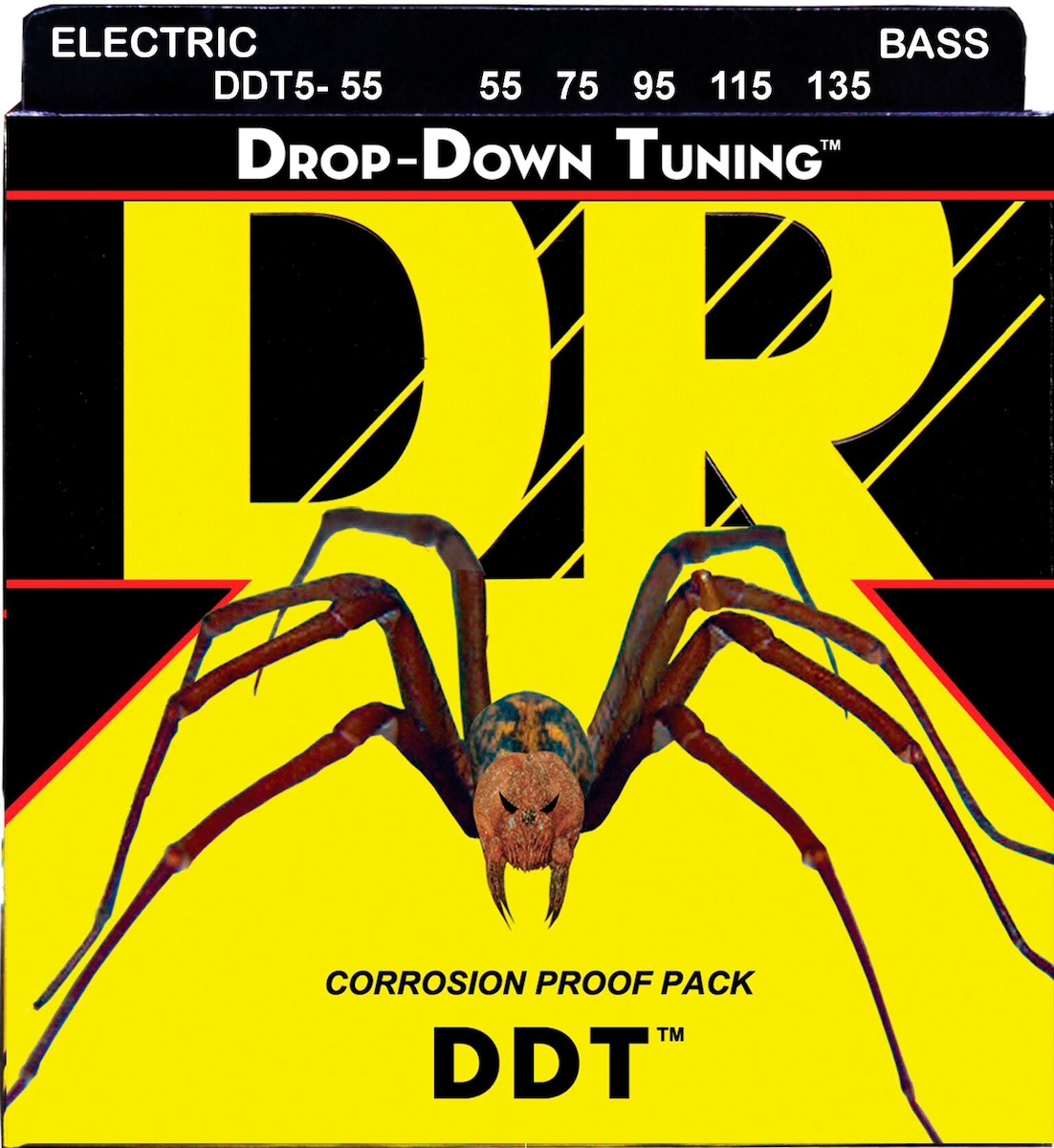 Juego de cuerdas para Bajo DR Ddt5-55 Drop Down Tuning Negro-1