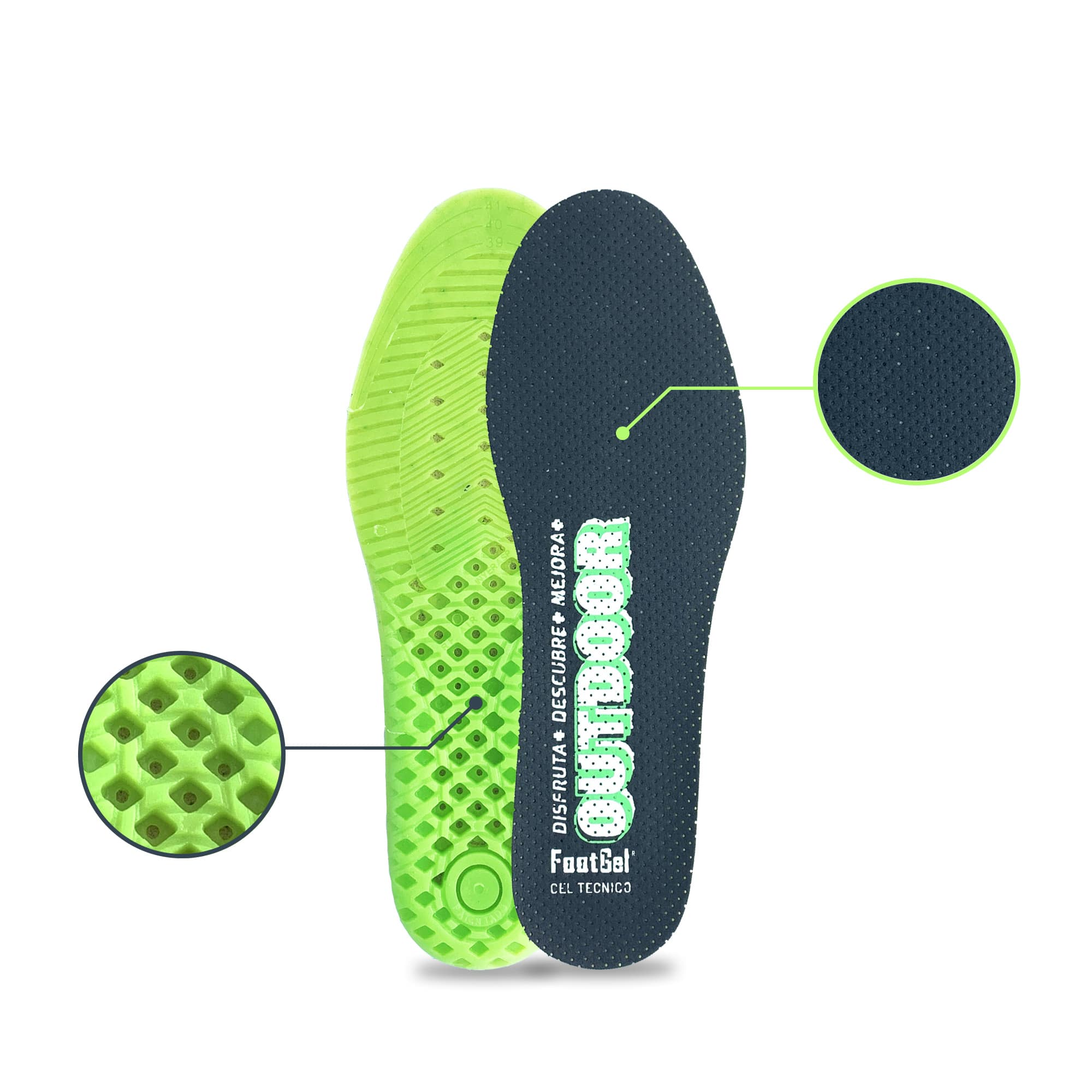 Plantilla de gel unisex OUTDOOR Eucalipto Footgel - Gris oscuro Gris oscuro-3
