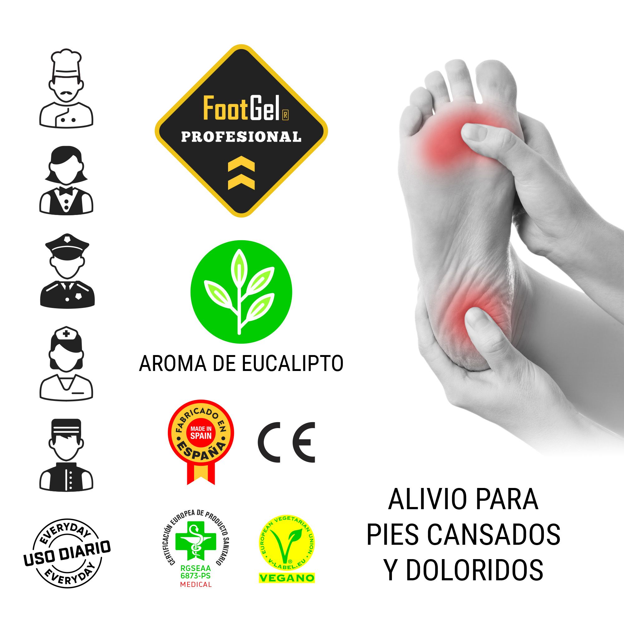 Plantilla de gel unisex PROFESIONAL Footgel - Marrón claro Marrón claro-3