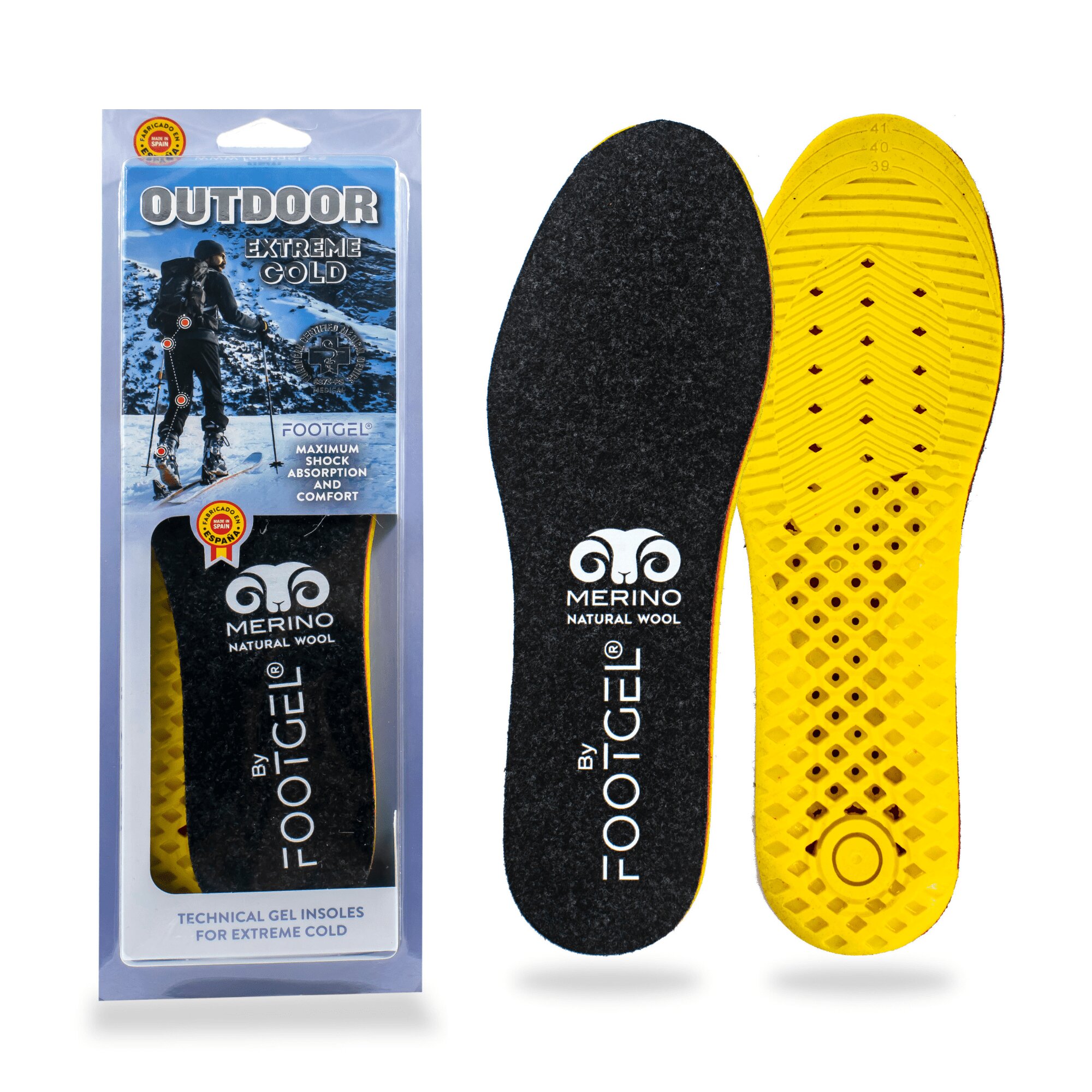 Imagen 0 de Plantilla de gel unisex OUTDOOR Extreme Cold Footgel Negro / Amarillo