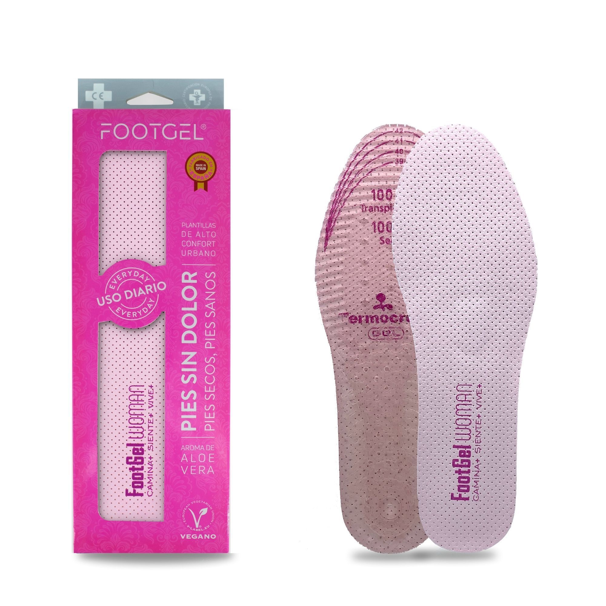 Plantilla de gel para uso diario de mujer URBANA Woman Footgel - Rosa claro Rosa claro-1