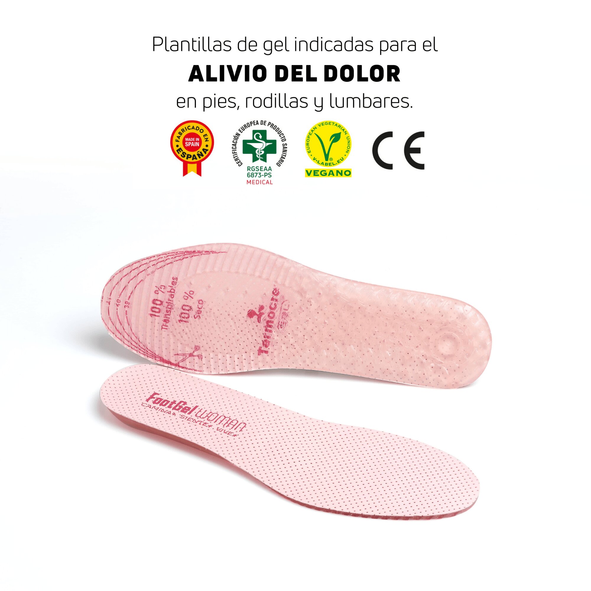 Plantilla de gel para uso diario de mujer URBANA Woman Footgel - Rosa claro Rosa claro-2