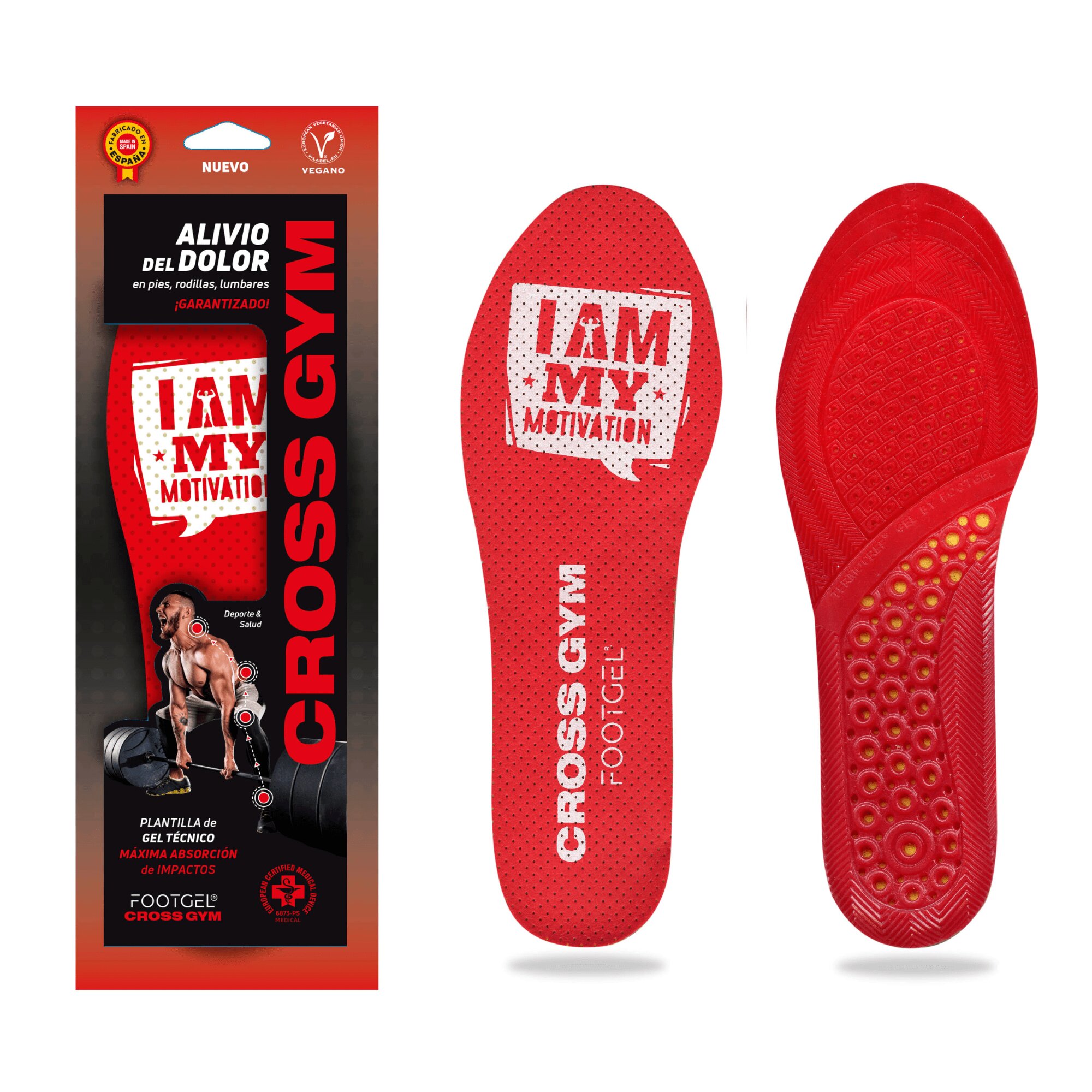 Imagen 0 de Plantilla de gel para fitness unisex Cross Gym Footgel Rojo / Blanco