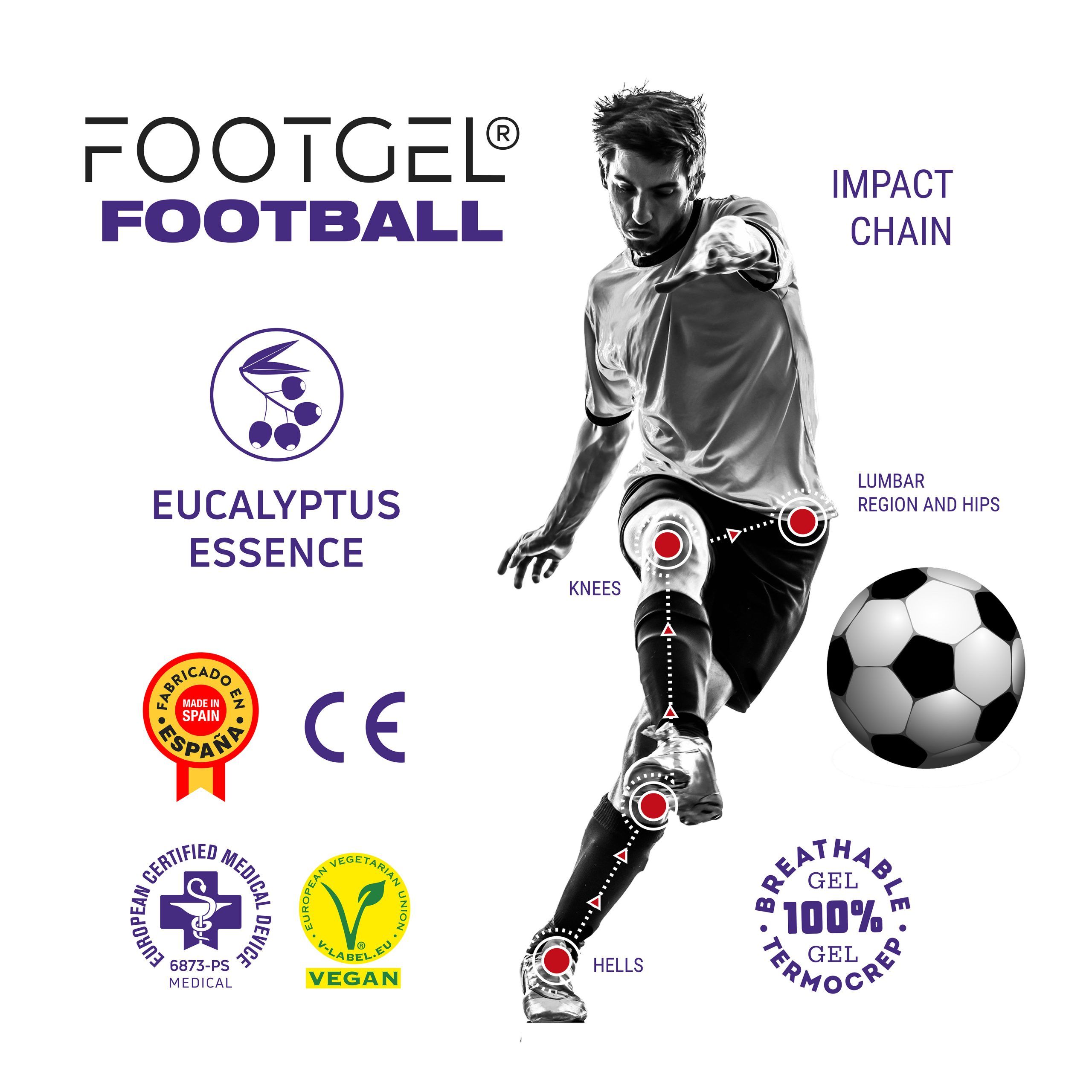 Plantilla de gel unisex Football Eucalipto Footgel - Amarillo Flúor Amarillo Flúor-3