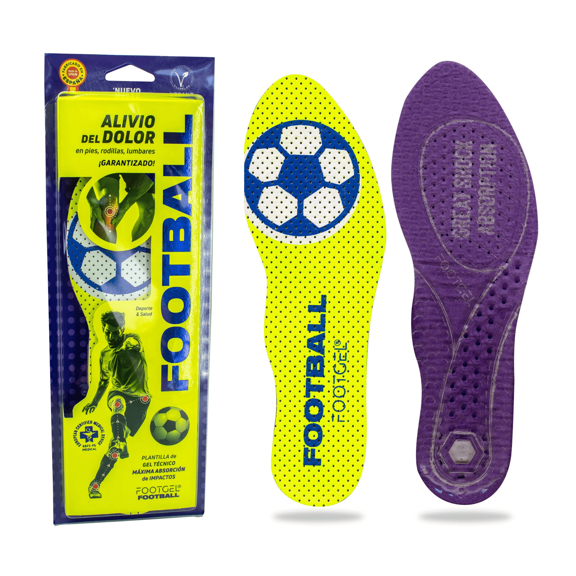 FOOTGEL - Plantilla de gel unisex Football Eucalipto Footgel.