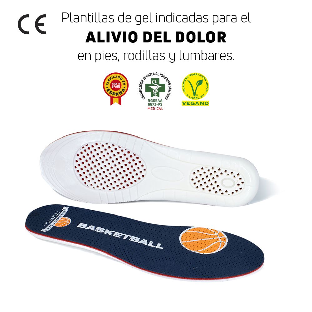 Plantilla de gel para basket unisex Eucalipto Footgel - Azul marino / Naranja Azul marino / Naranja-2