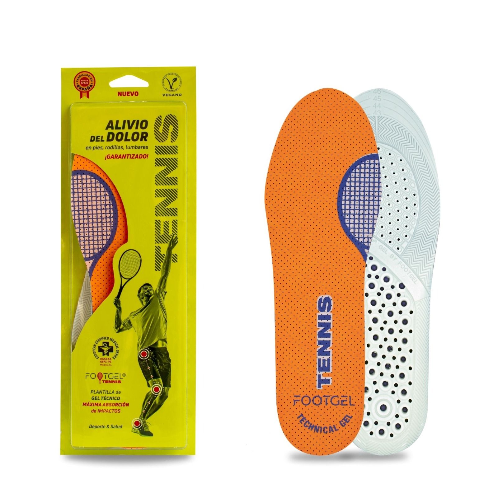 Imagen 0 de Plantilla para tennis unisex Eucalipto Footgel Naranja claro