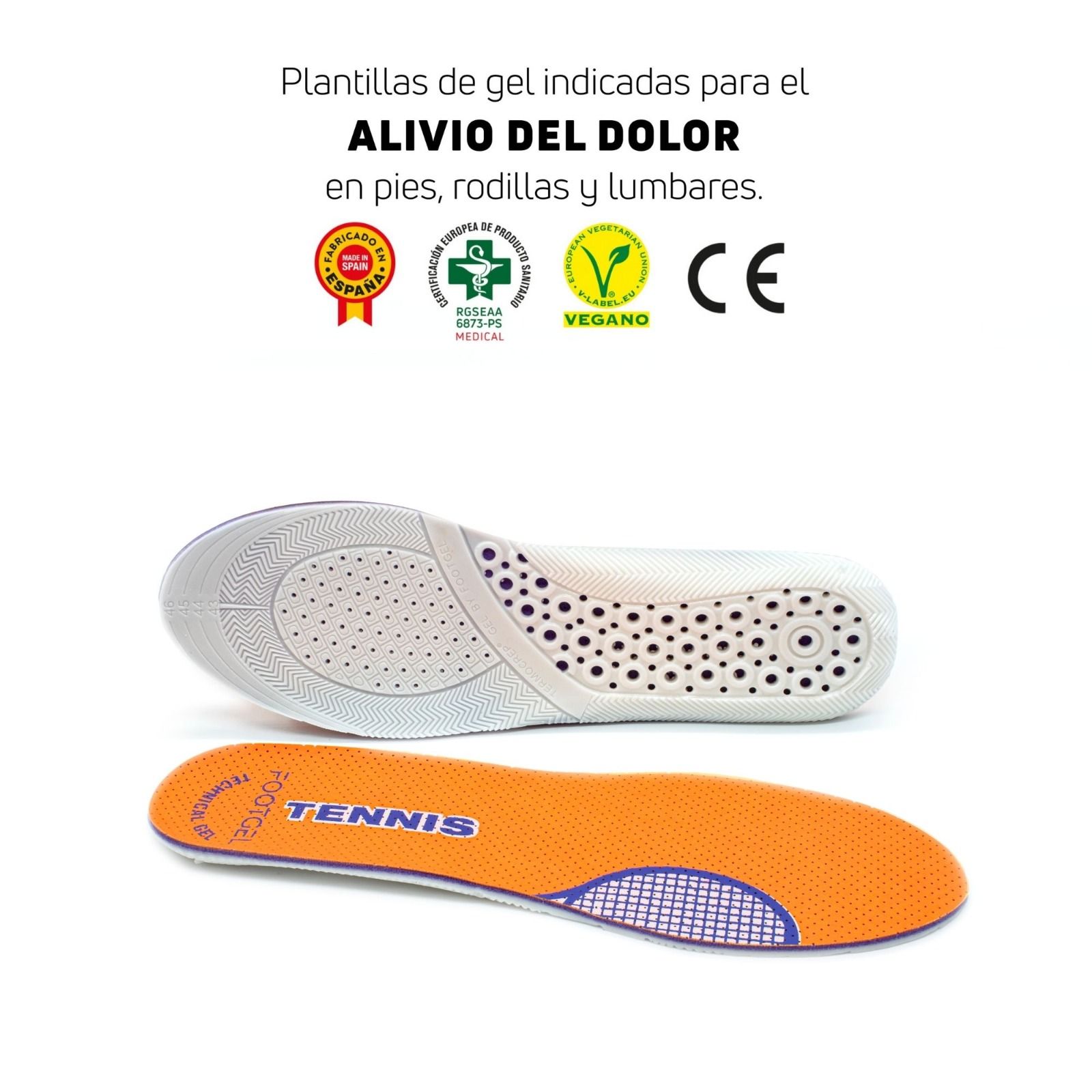 Plantilla para tennis unisex Eucalipto Footgel - Naranja claro Naranja claro-2