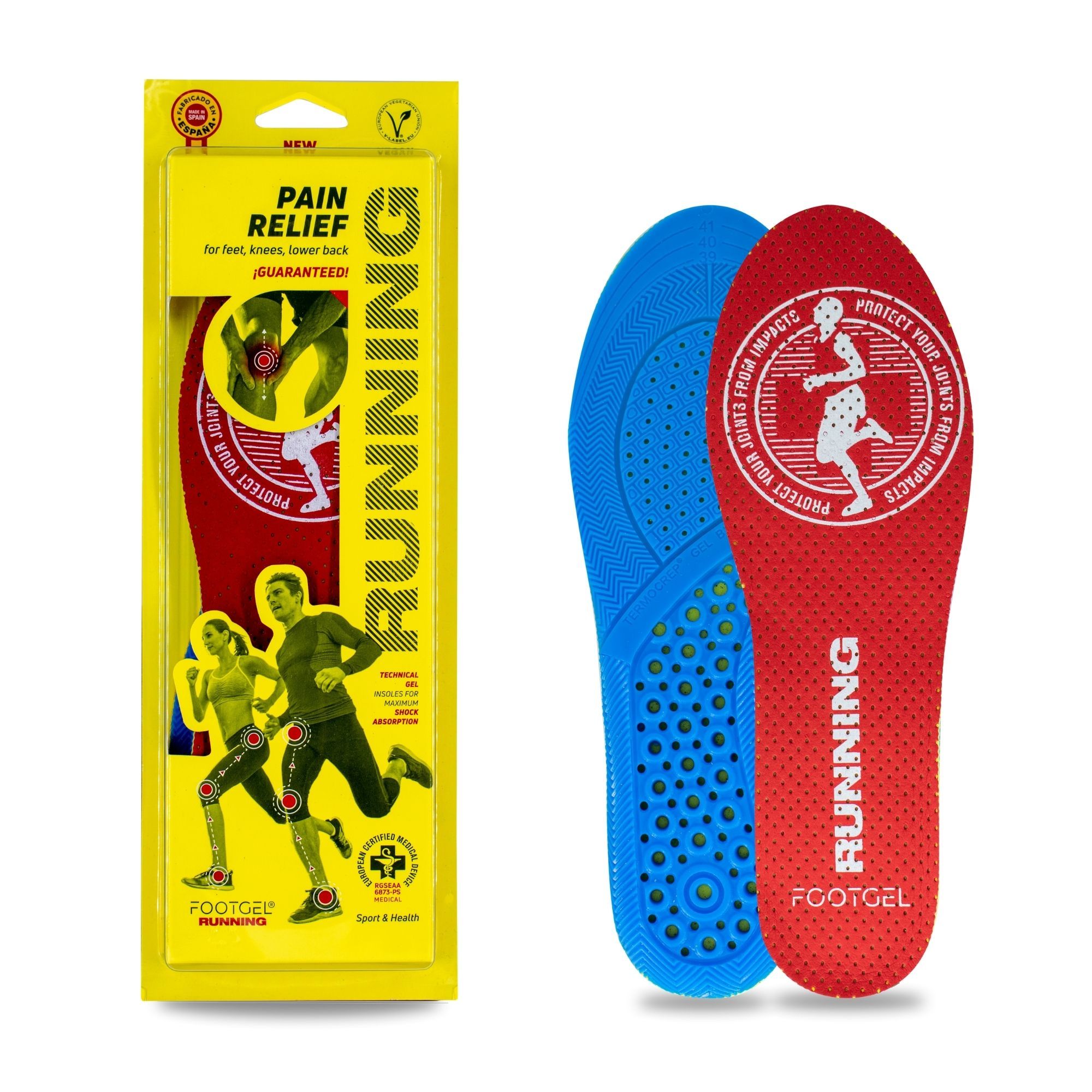 Imagen 0 de Plantilla de gel unisex Running Eucalipto Footgel Rojo