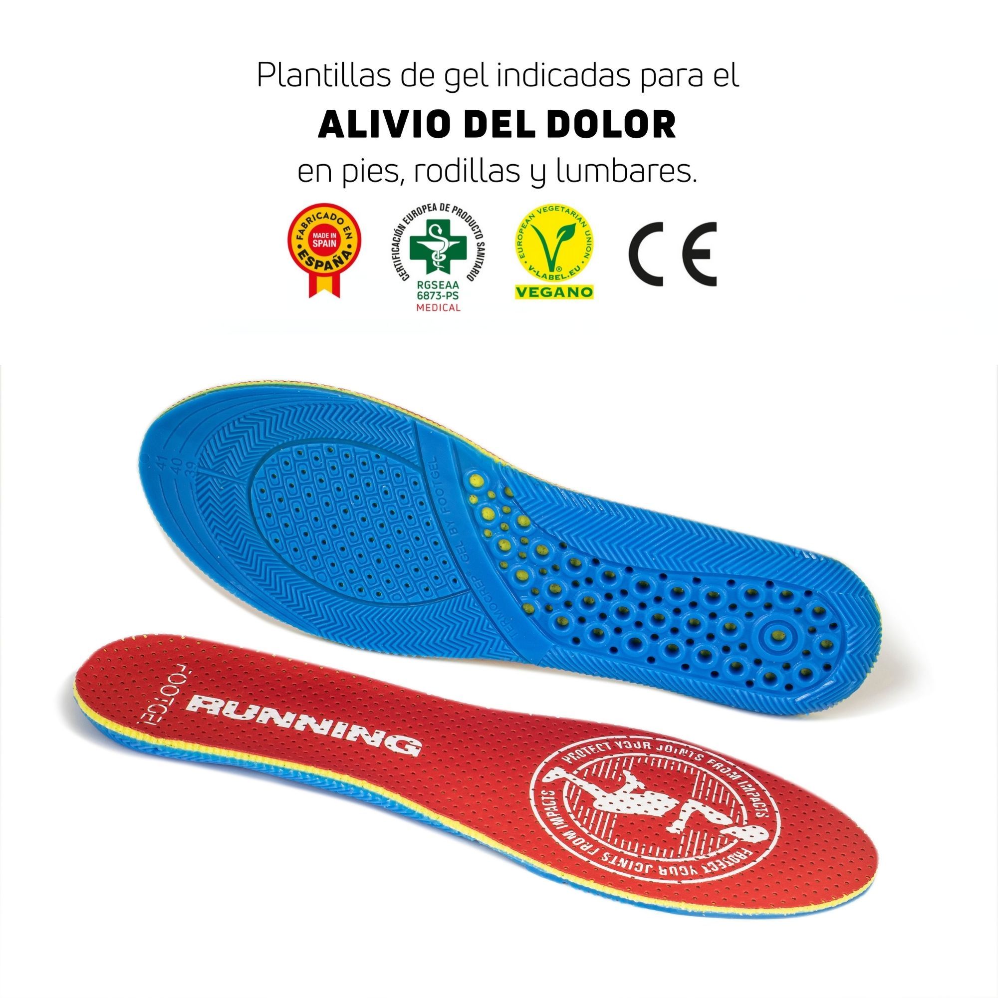 Plantilla de gel unisex Running Eucalipto Footgel - Rojo Rojo-2