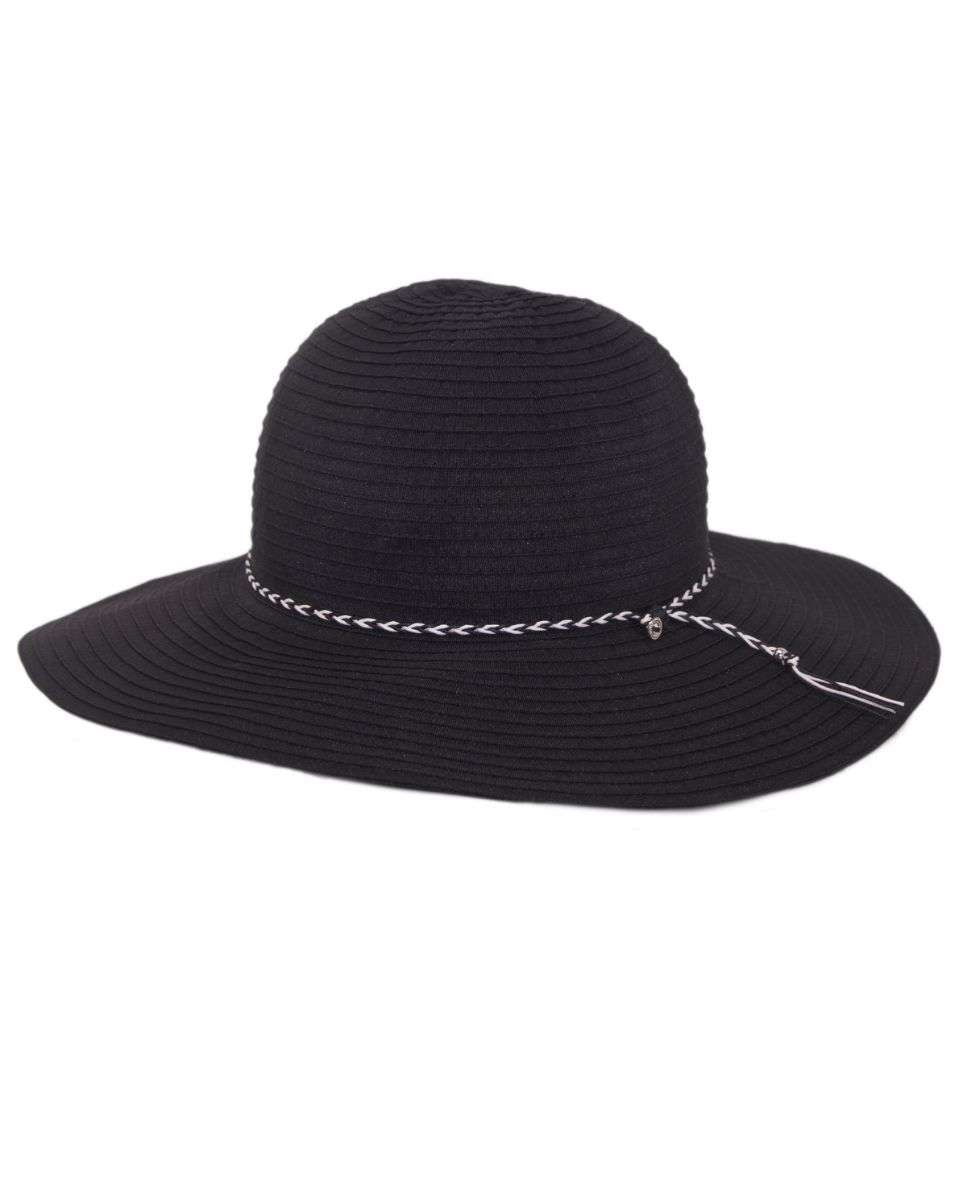 Imagen 0 de Sombrero de mujer fleury con protección solar Negro / Natural