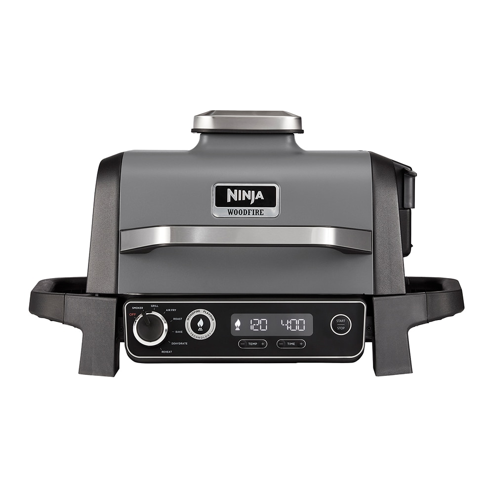 NINJA - Barbacoa eléctrica de exterior con ahumador y freidora de aire Ninja OG701EU Woodfire.