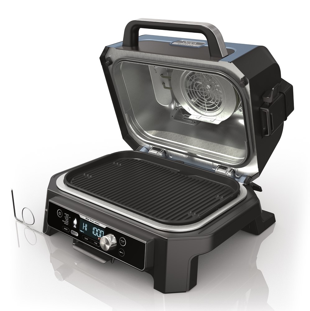 Imagen 2 de Barbacoa eléctrica de exterior con ahumador + freidora de aire Ninja OG901EU Woodfire Pro connect xl - Negro Negro