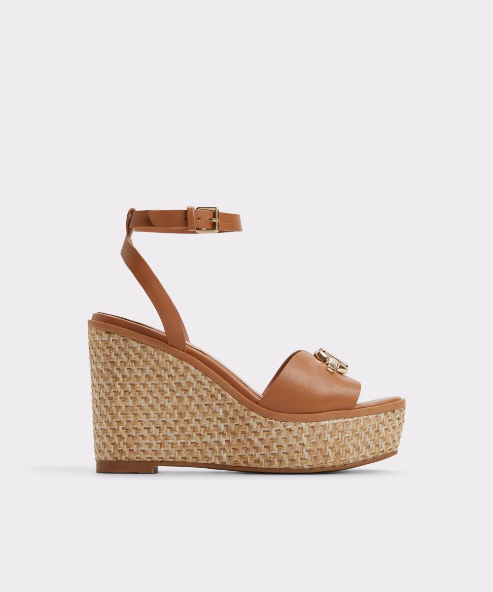Sandalias de tacón de mujer con punta cuadrada - Aldo - Azul marino Camel-1