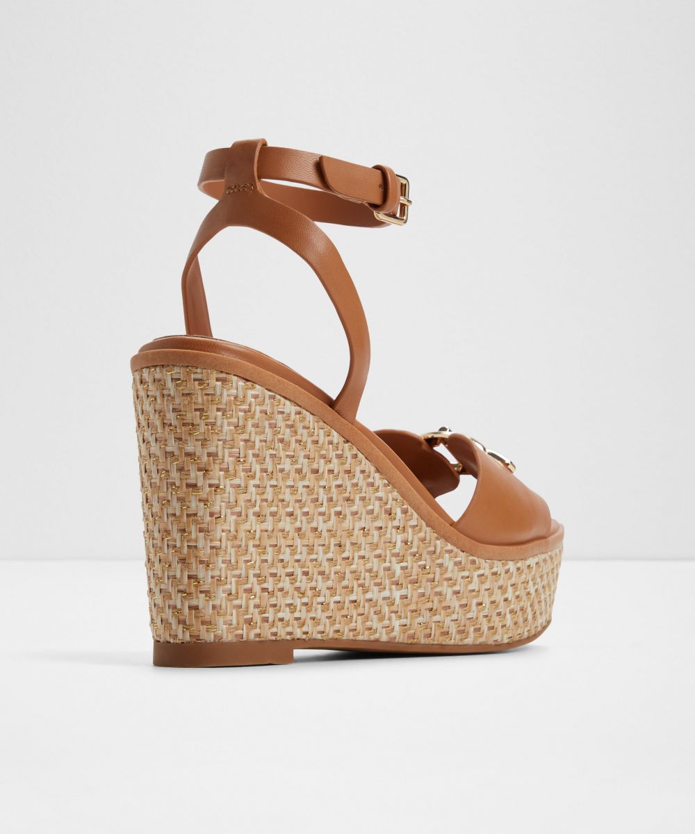 Sandalias de tacón de mujer con punta cuadrada - Aldo - Azul marino Camel-3