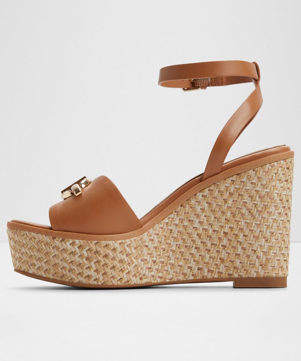 Sandalias de tacón de mujer con punta cuadrada - Aldo - Azul marino Camel-2