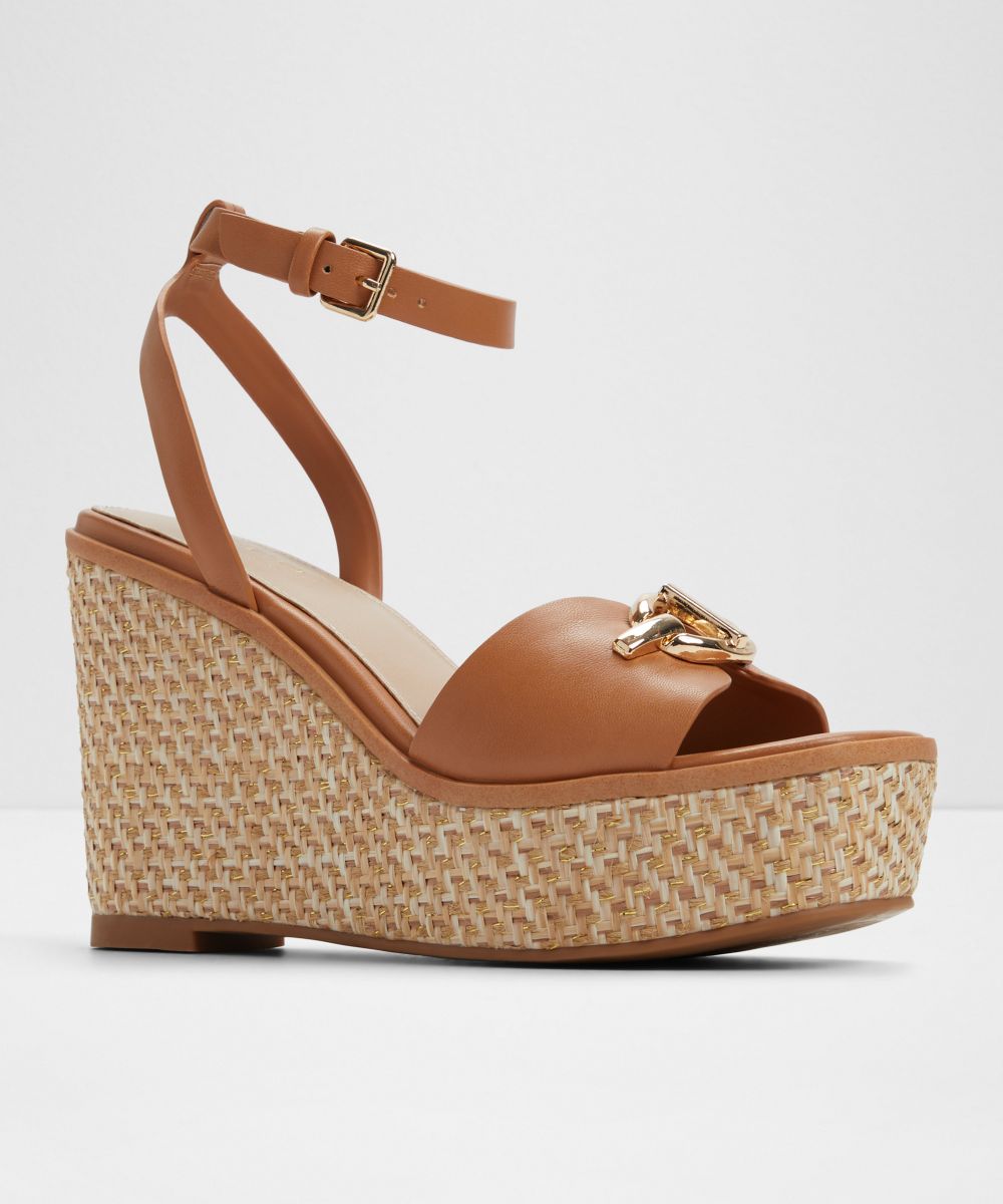 Sandalias de tacón de mujer con punta cuadrada - Aldo - Azul marino Camel-4